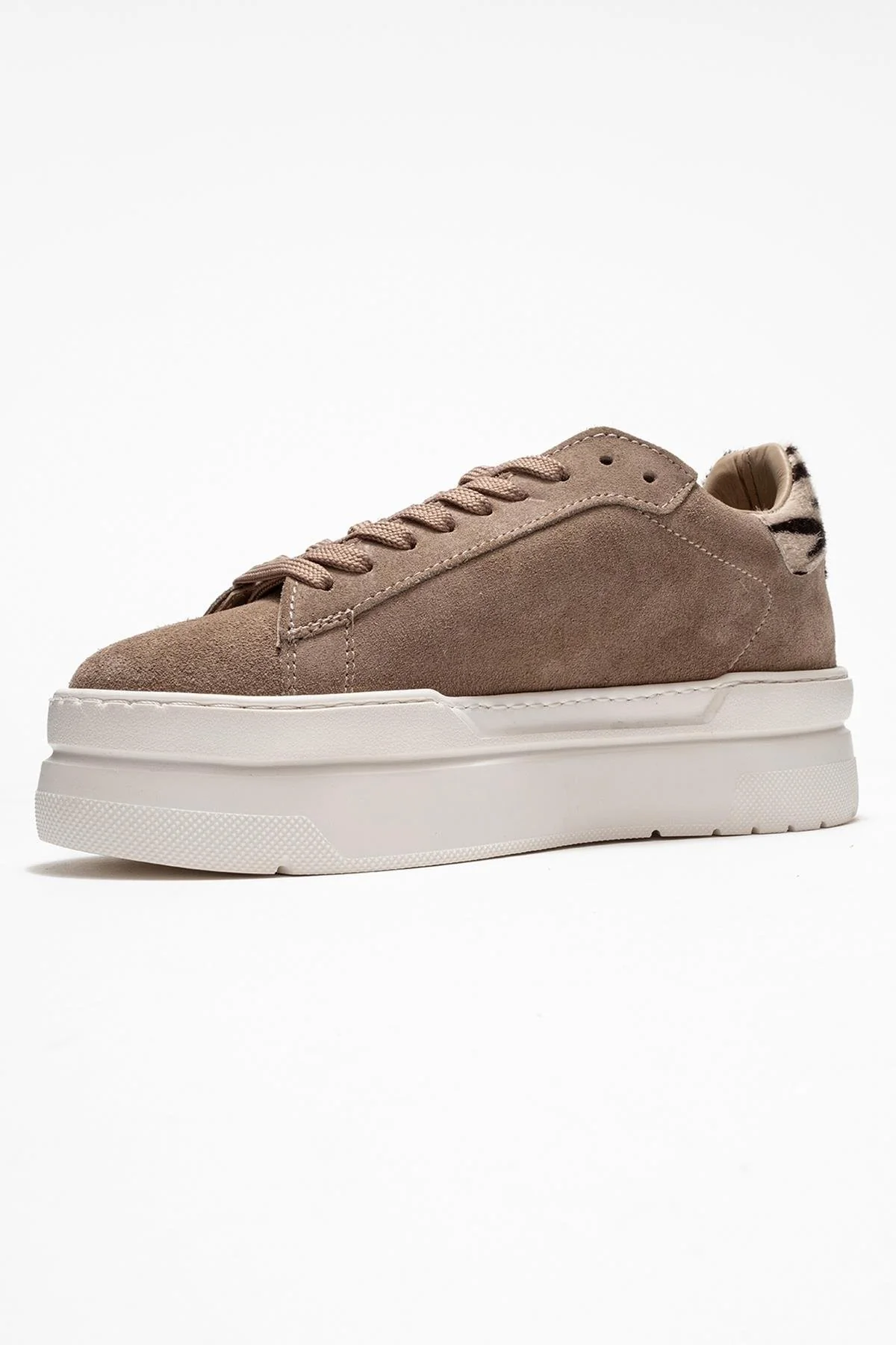 Anabel - Taupe Suede Genuine Leather Casual Sneaker (Women) - Image 4