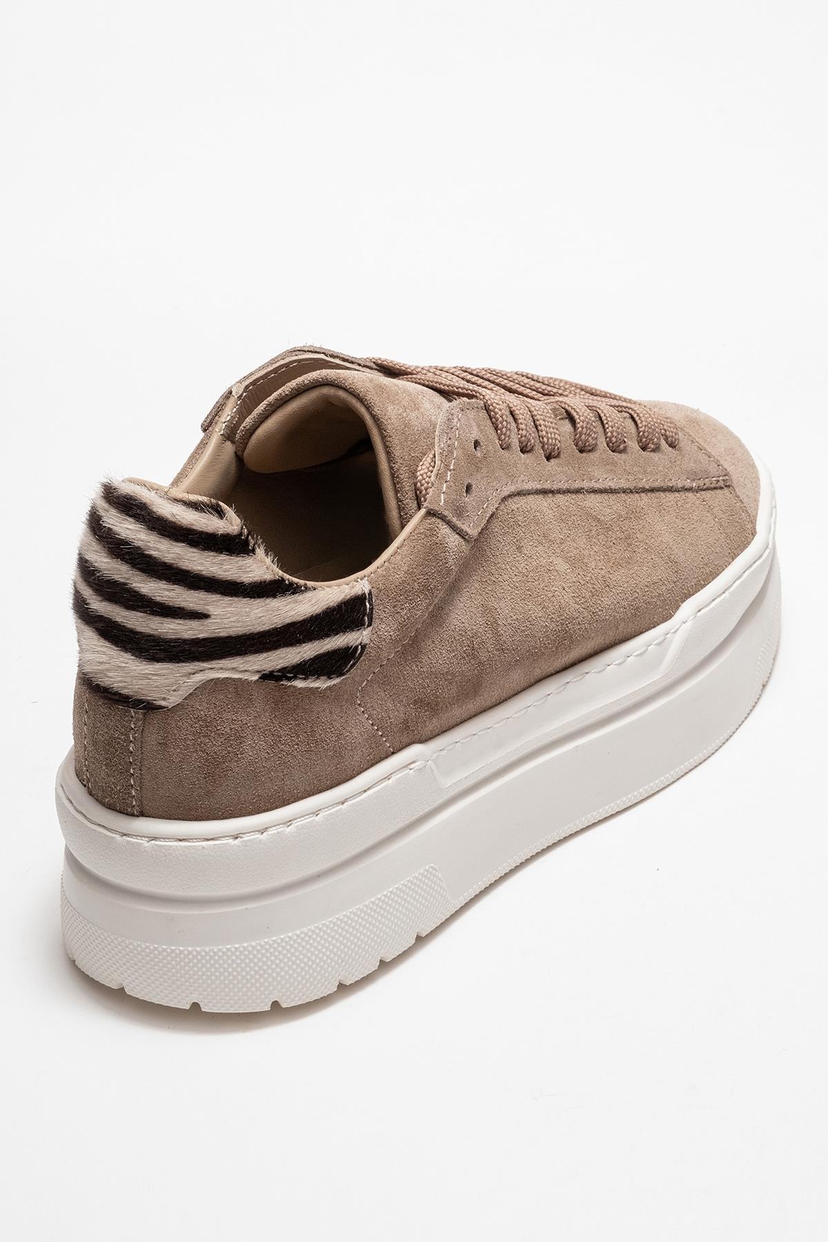 Anabel - Taupe Suede Genuine Leather Casual Sneaker (Women) - Image 5