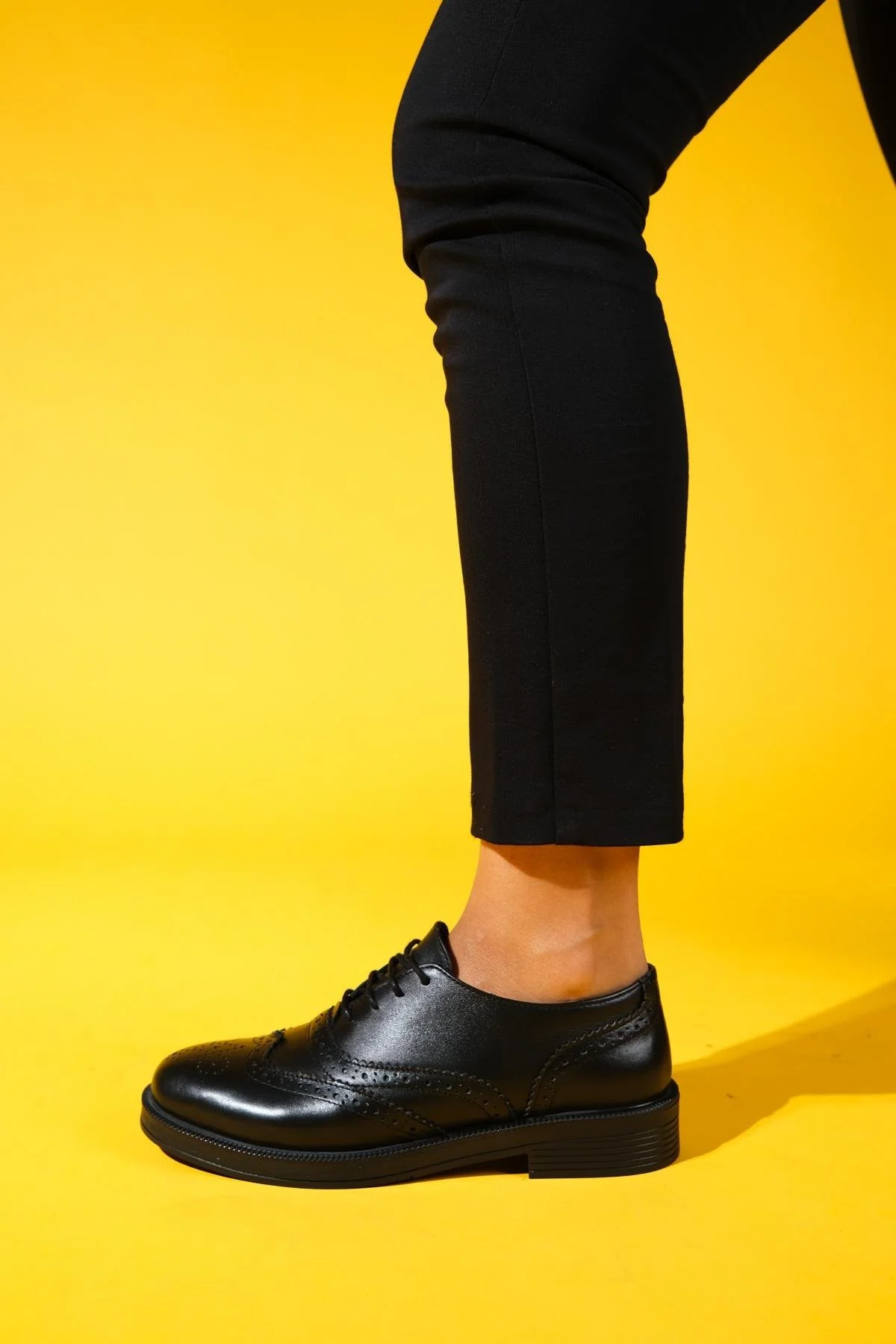 Avra - Black Leather Oxford Shoes (Women) - Image 7
