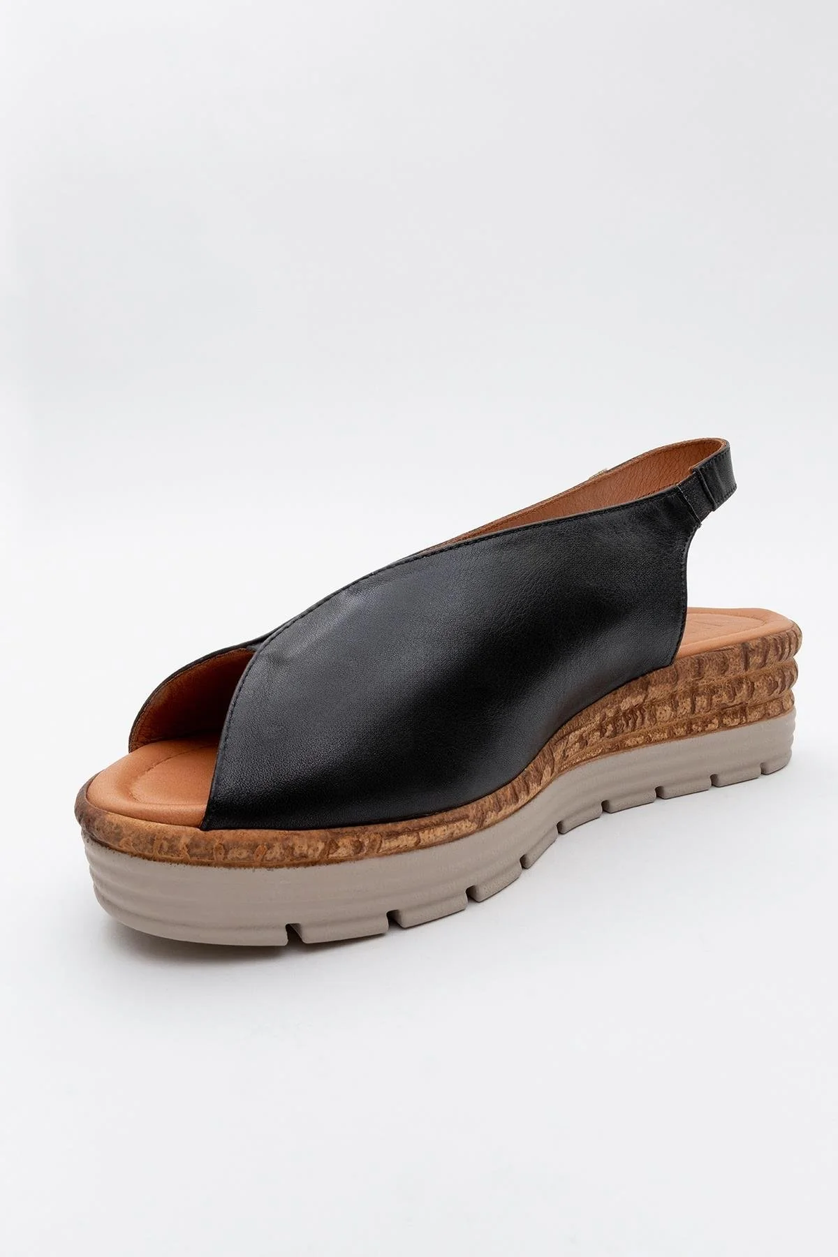 Blom - Black Leather Platform Sandal (Women) - Image 3