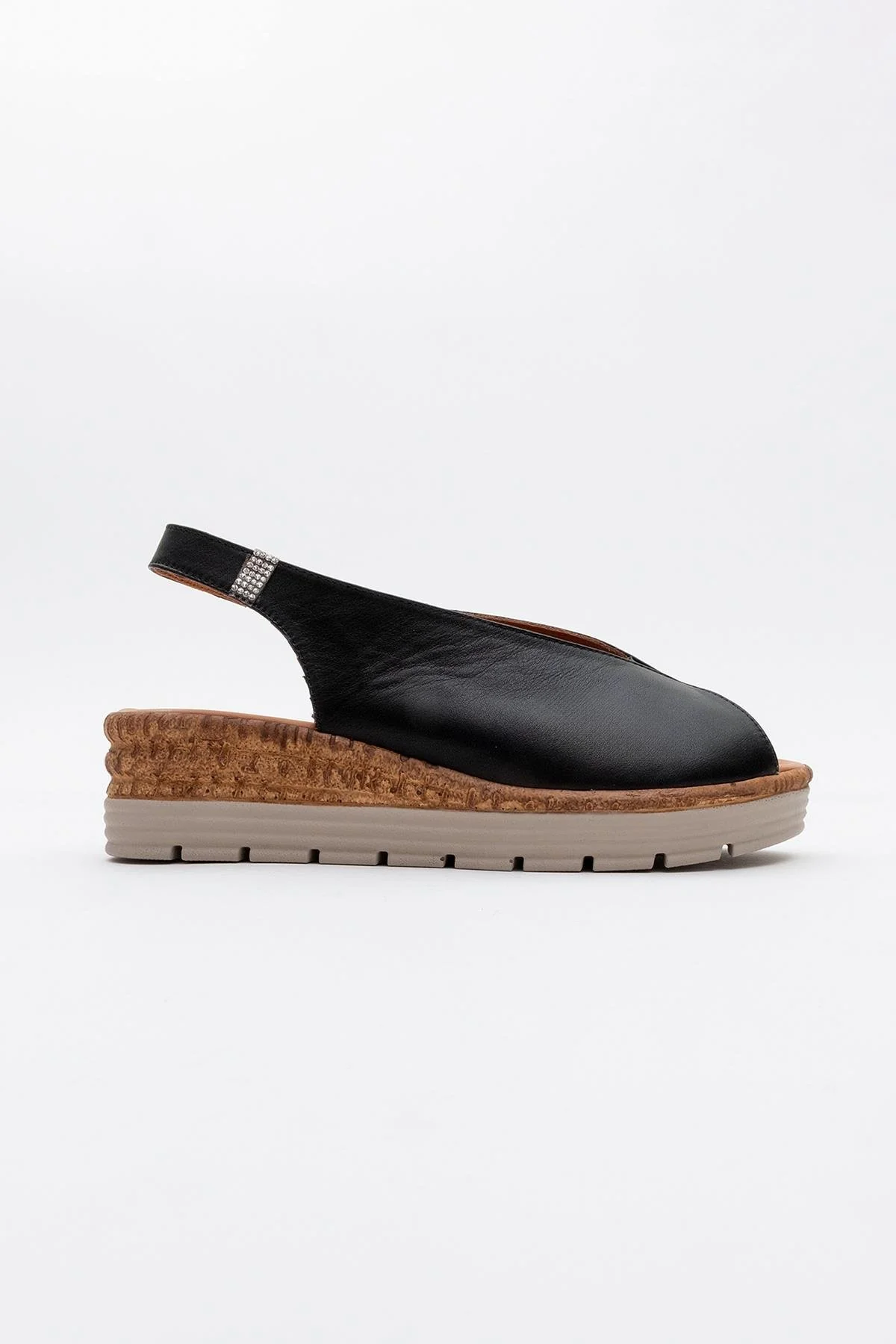 Blom - Black Leather Platform Sandal (Women) - Image 5