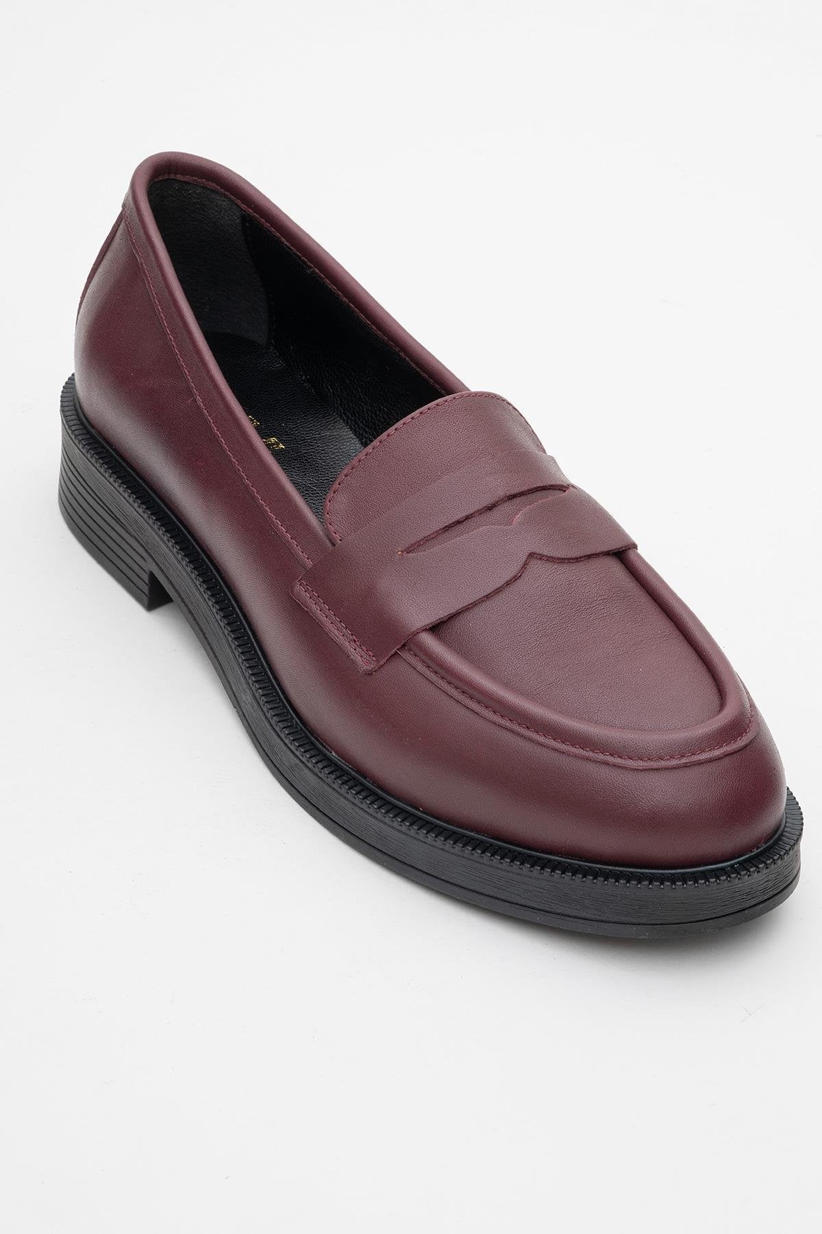 Bree - Burgundy Mate Platform Leather Loafers (Women) - Image 3