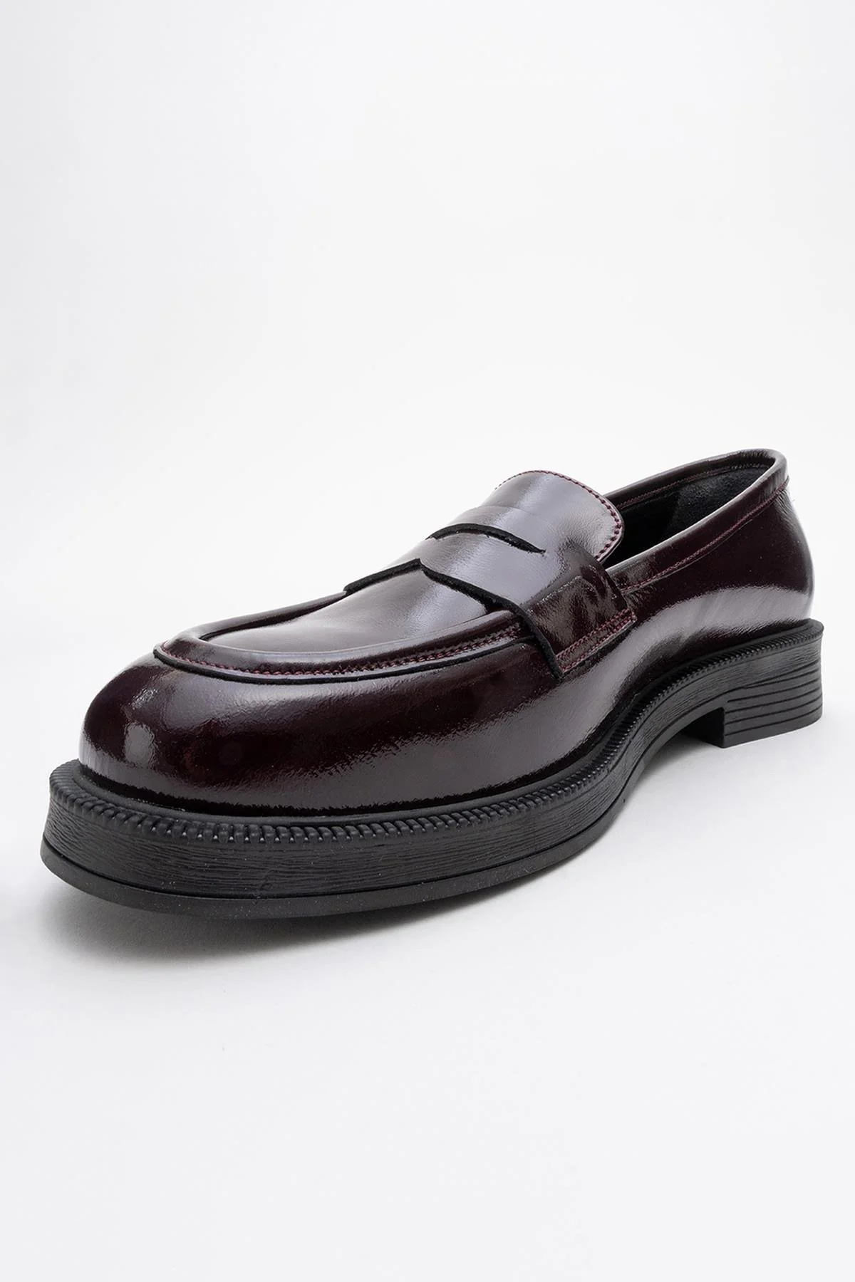 Bree - Burgundy Patent Platform Leather Loafers (Women) - Image 4