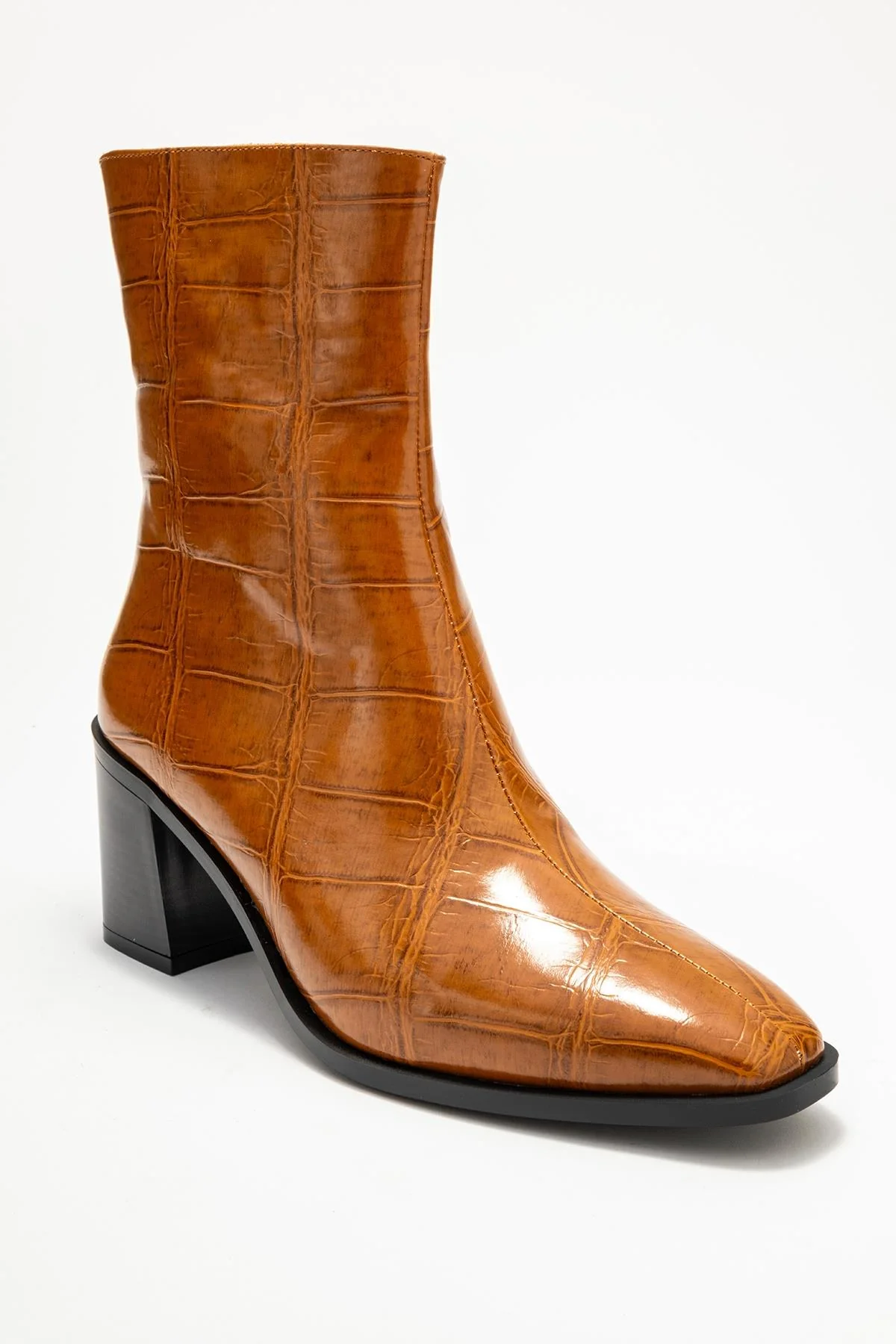 Chara - Cognac Printed Block Heel Boot (Women) - Image 3