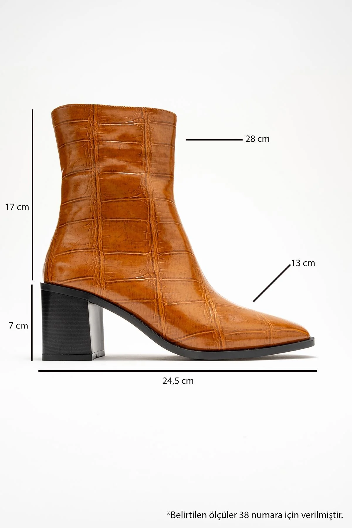 Chara - Cognac Printed Block Heel Boot (Women) - Image 6