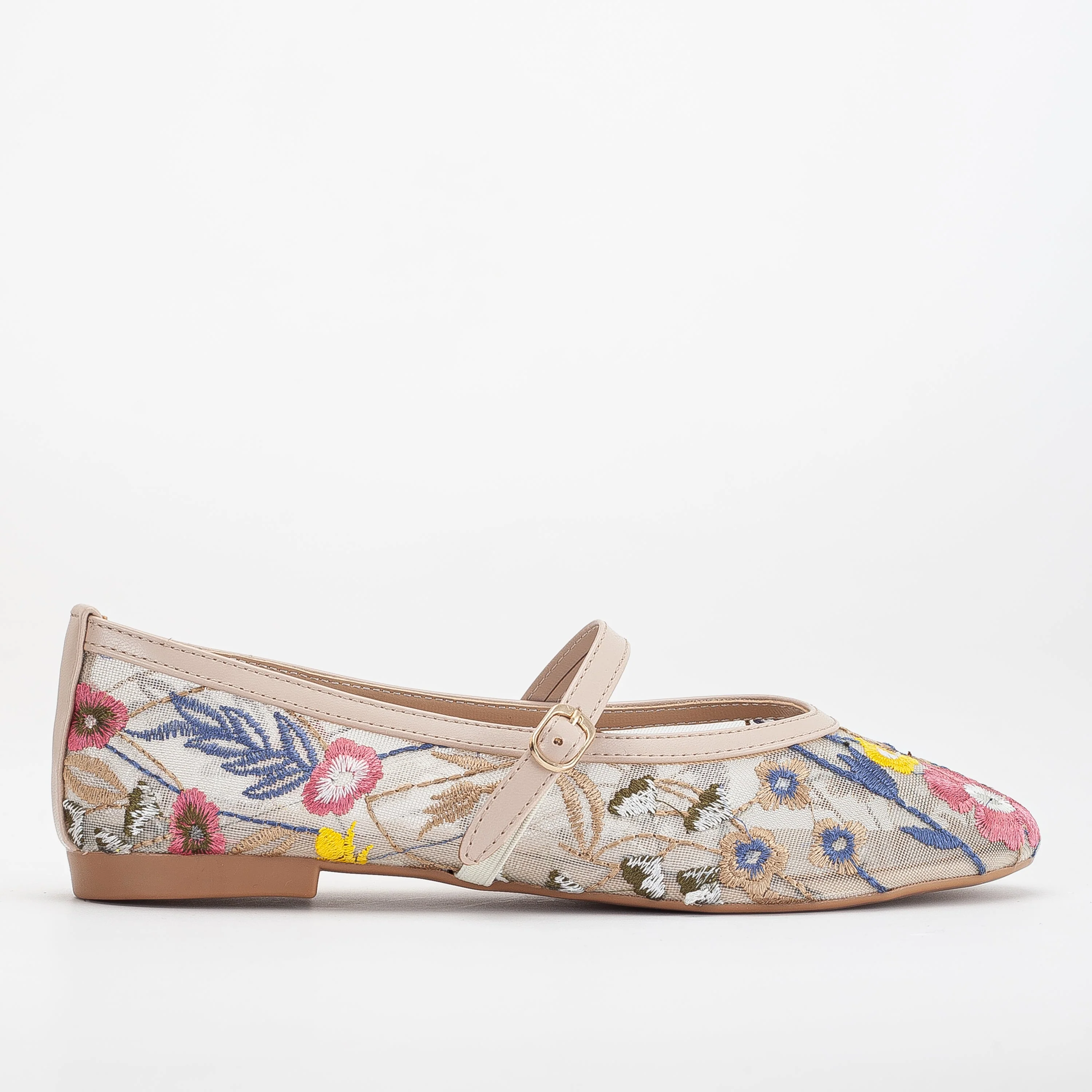 Fauna - Beige Mesh Mary Jane Flats - Image 5