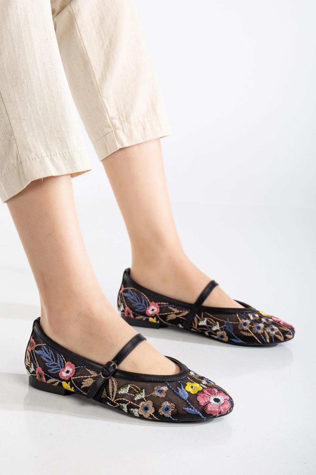 Fauna - Black Mesh Mary Jane Flats - Image 3
