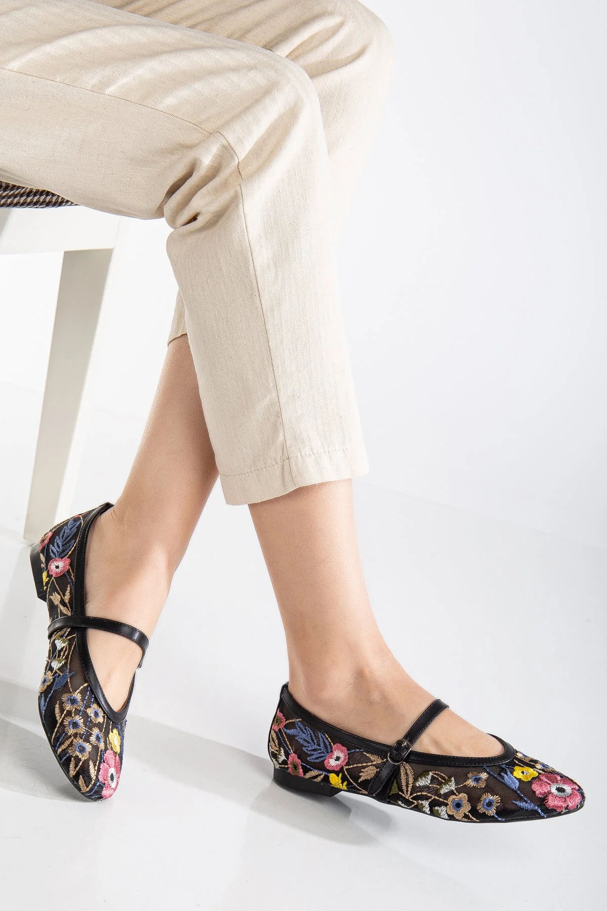 Fauna - Black Mesh Mary Jane Flats - Image 5