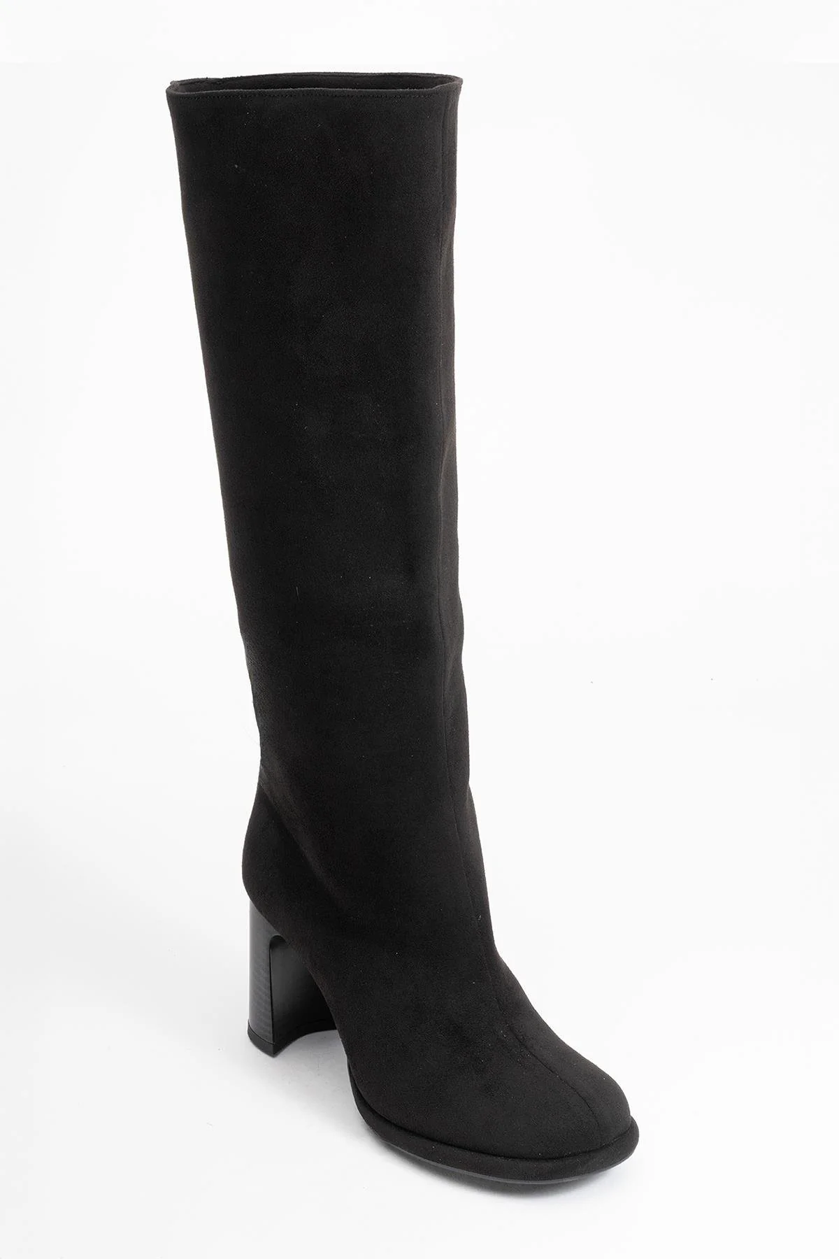 Josette - Black Block Heel Knee-High Boot (Women) - Image 3