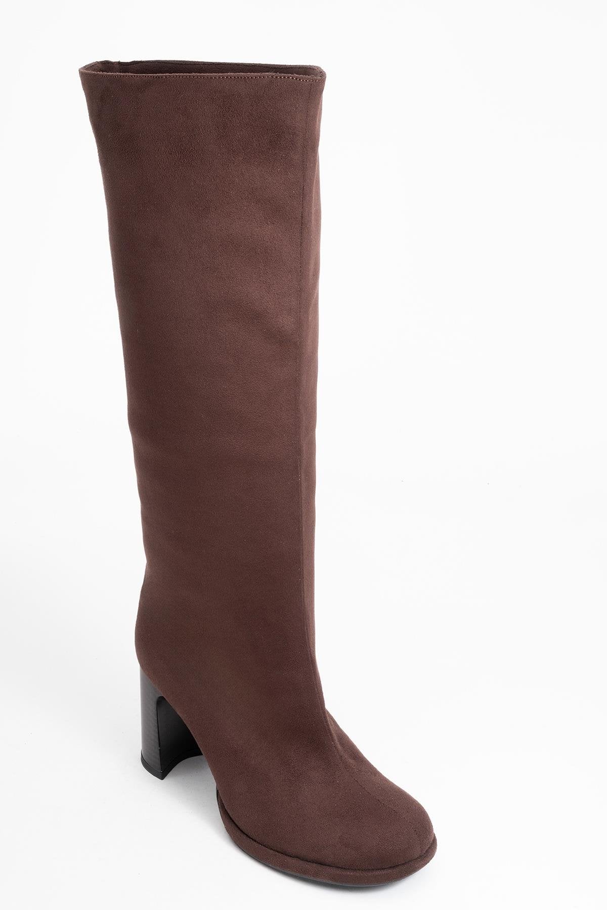 Josette - Brown Block Heel Knee-High Boot (Women) - Image 3