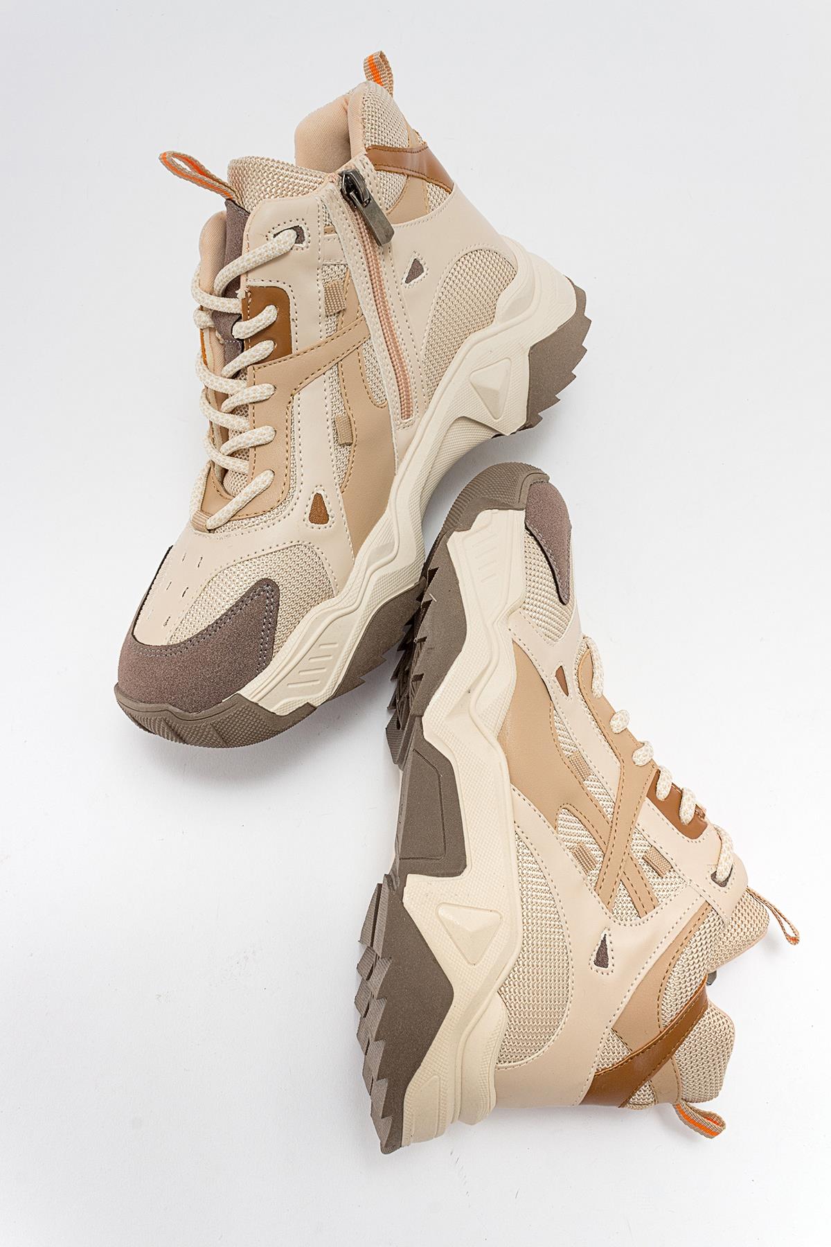 Lowel Beige-Brown Sneaker Boot (Women) - Image 4