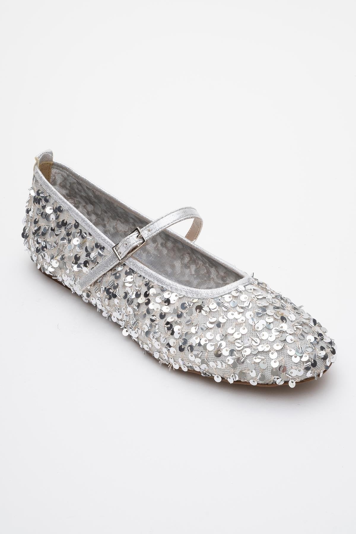 Lush - Silver Sequin Single-Strap Ballet Flat (Women) - Image 3