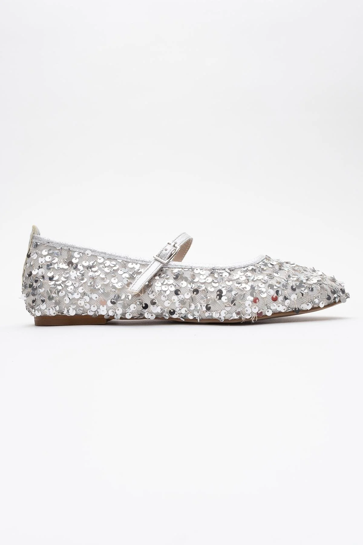 Lush - Silver Sequin Single-Strap Ballet Flat (Women) - Image 6