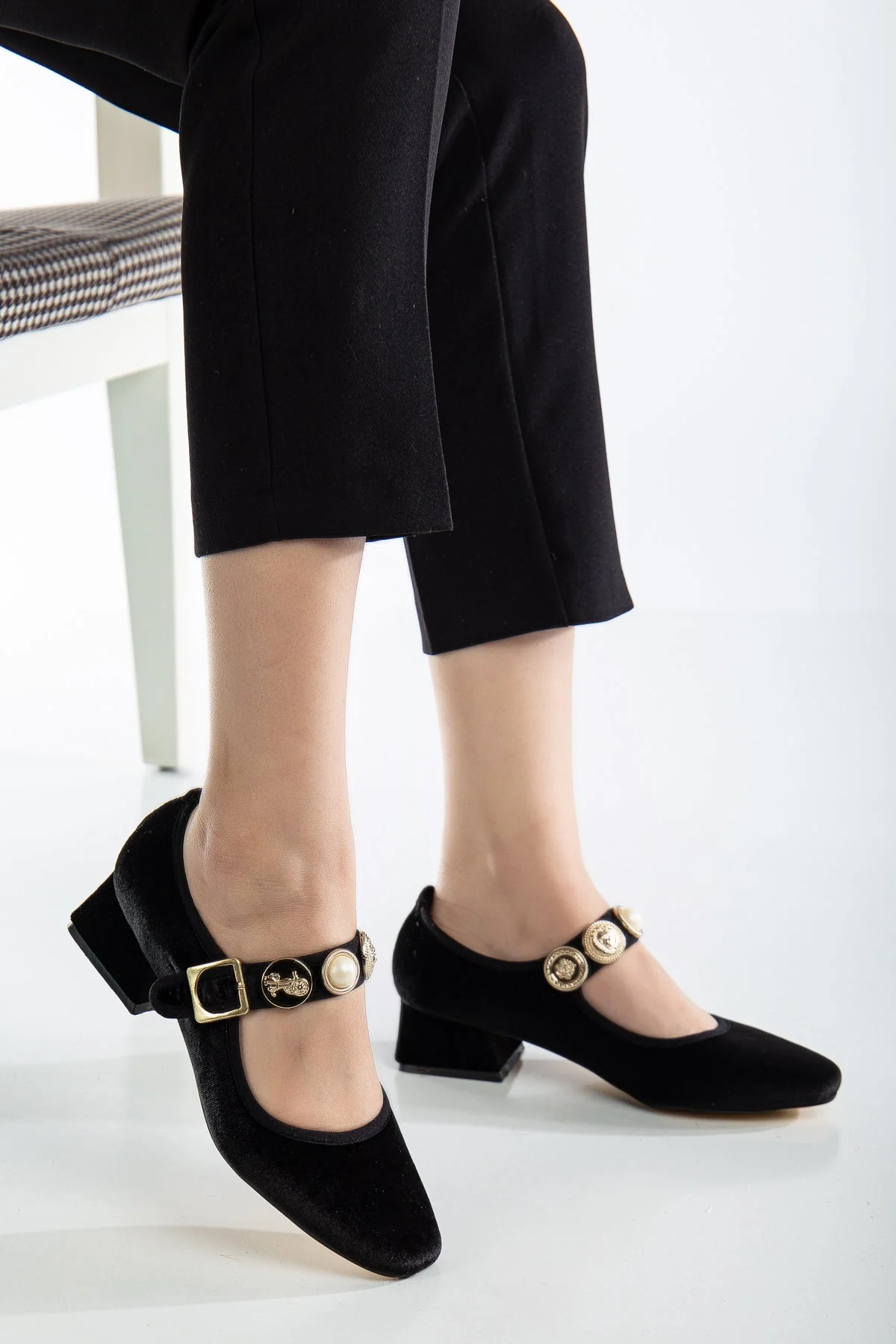 Macbeth - Black Velvet Mary Jane Shoes - Image 4