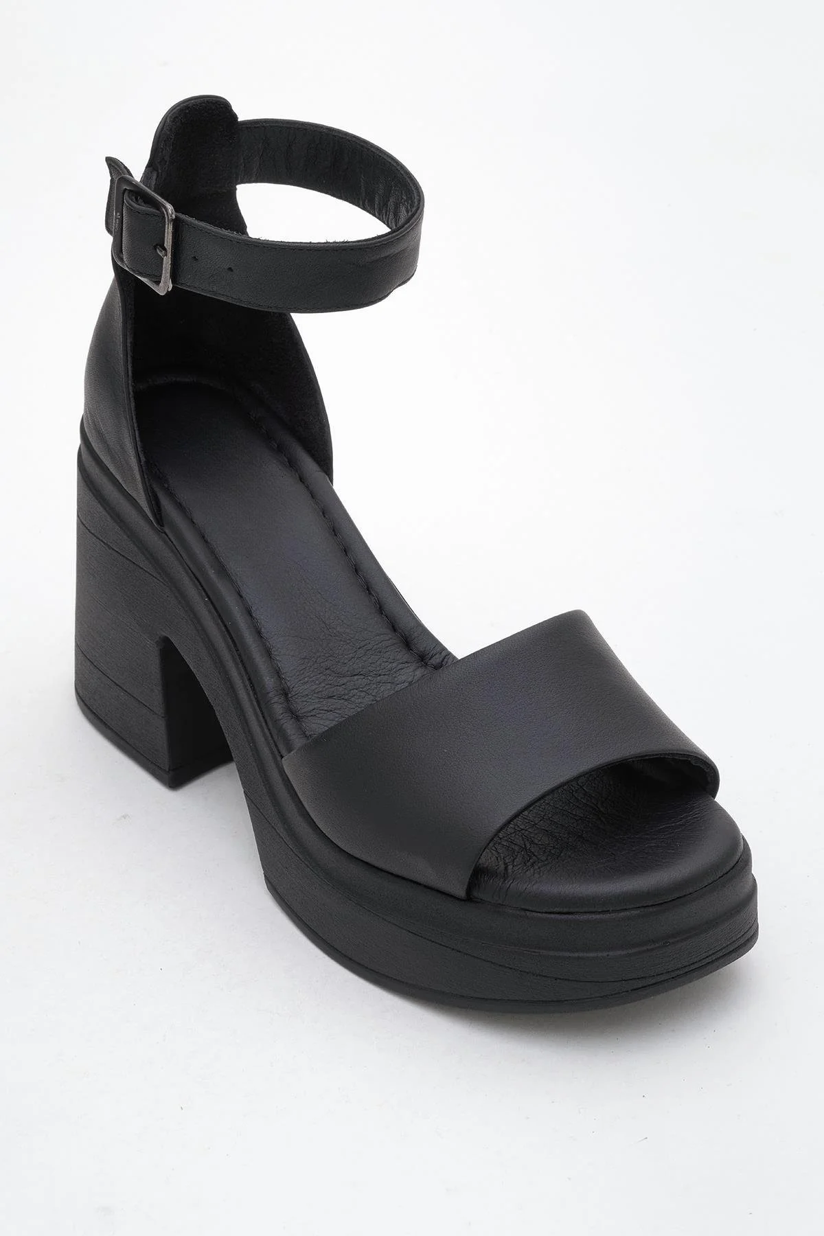 MARGOT Black Leather Platform Sandal (Women) - Image 3