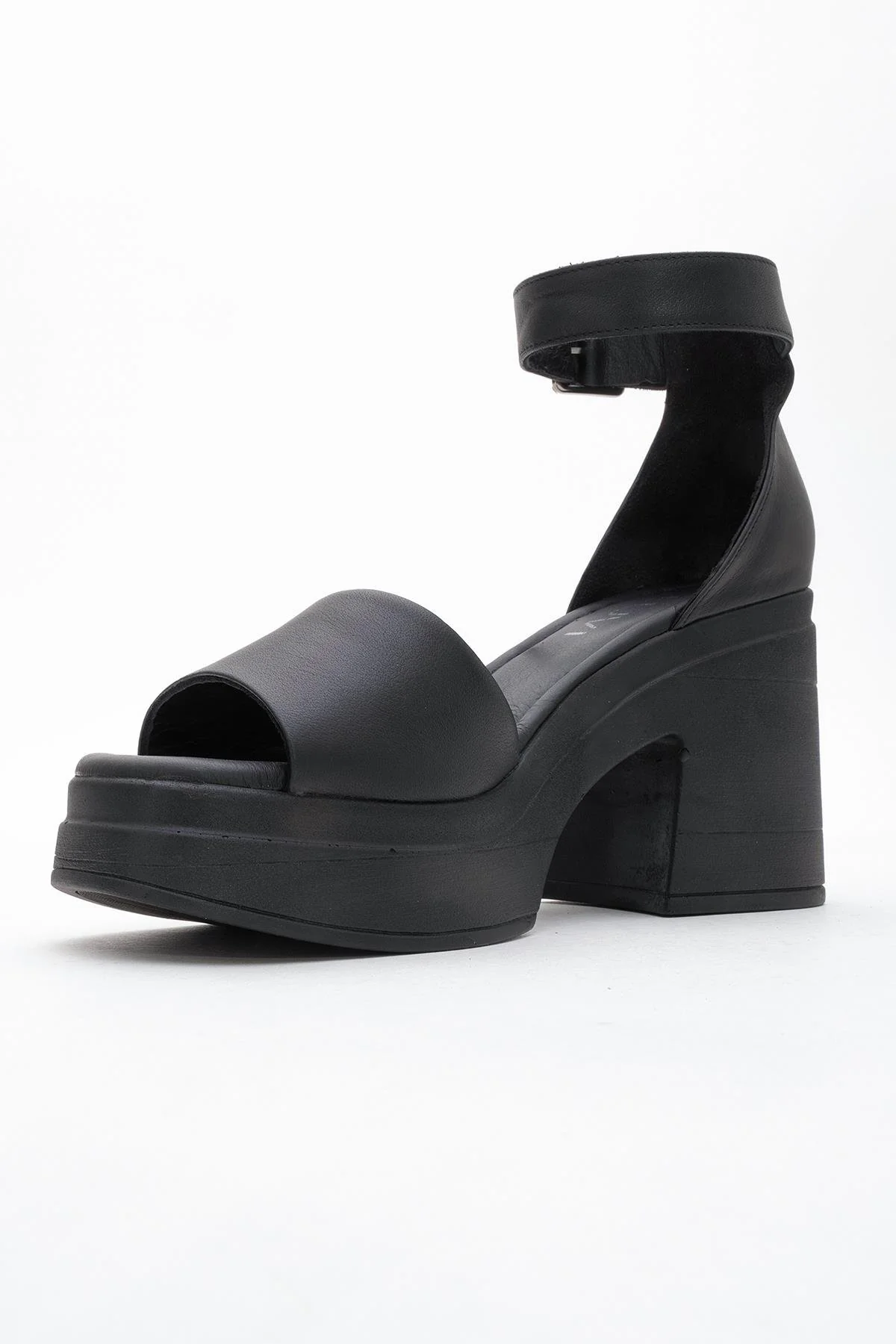 MARGOT Black Leather Platform Sandal (Women) - Image 4