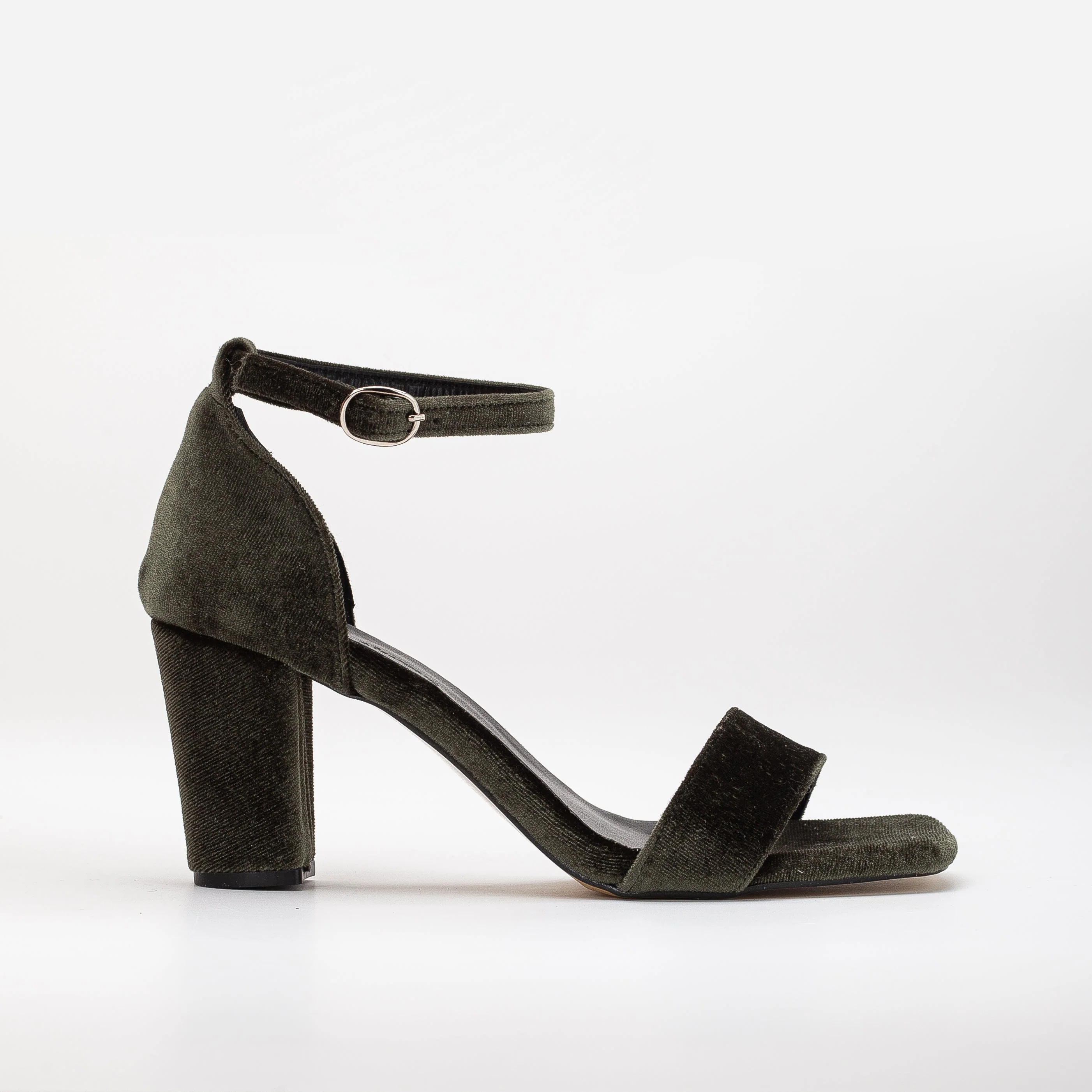 Melissa - Olive Green Velvet Sandals with Pearls - Image 6