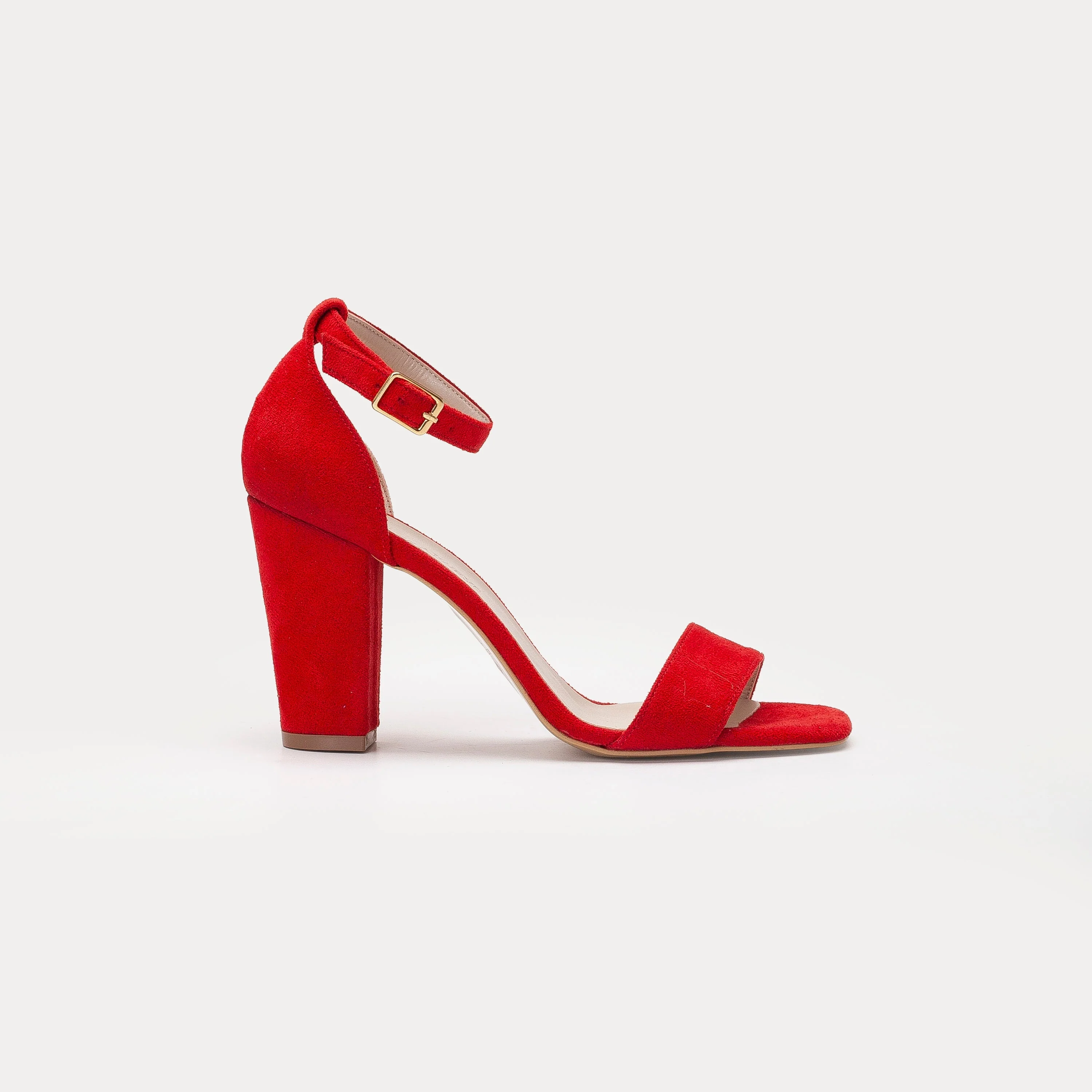 Melissa - Red Suede Sandals with Pearls - Image 6
