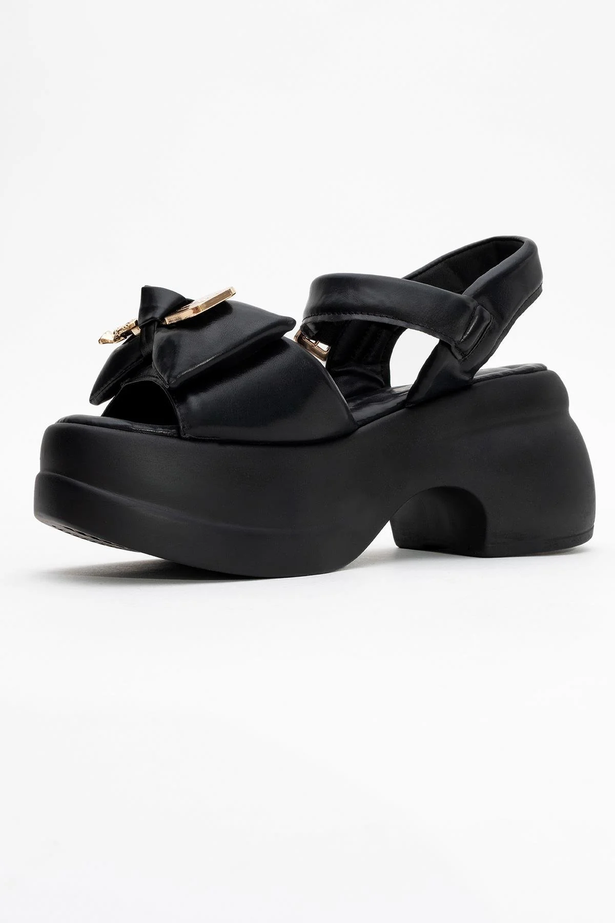 Merida Black Buckle Platform Sandal (Women) - Image 4