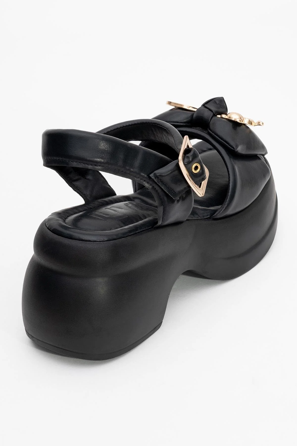 Merida Black Buckle Platform Sandal (Women) - Image 5