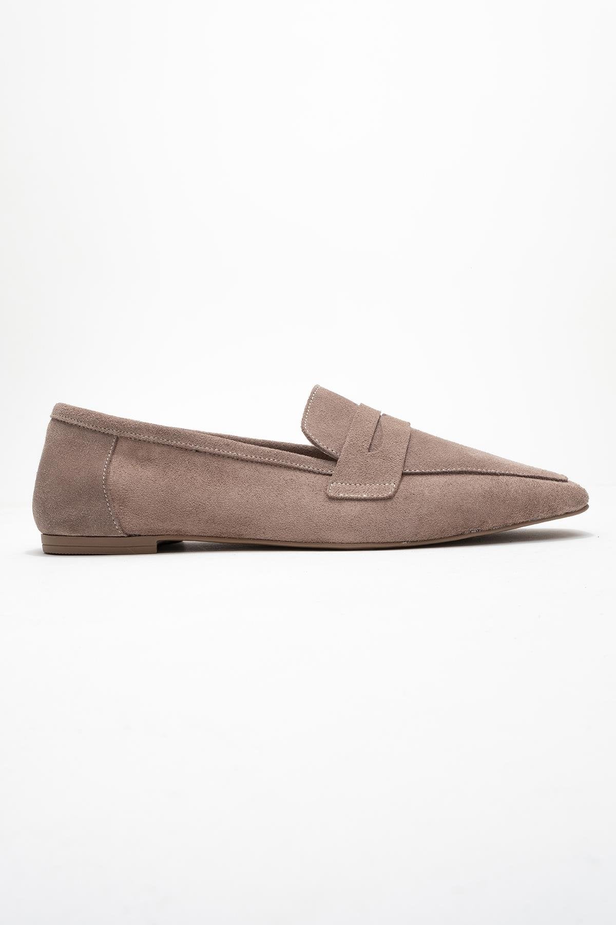 Morne - Taupe Suede Genuine Leather Loafer (Women) - Image 6