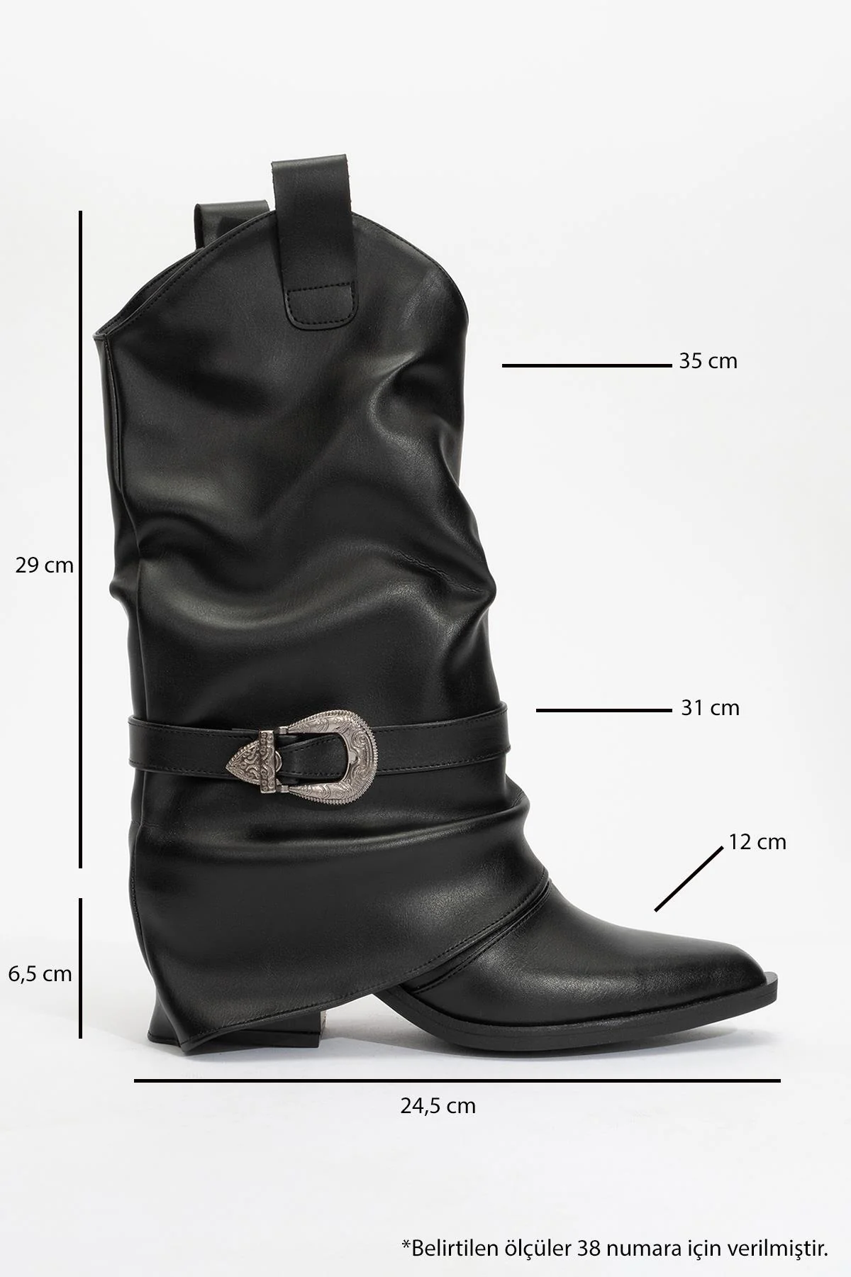 Okus - Black Buckle Block Heel Ankle Boot (Women) - Image 4