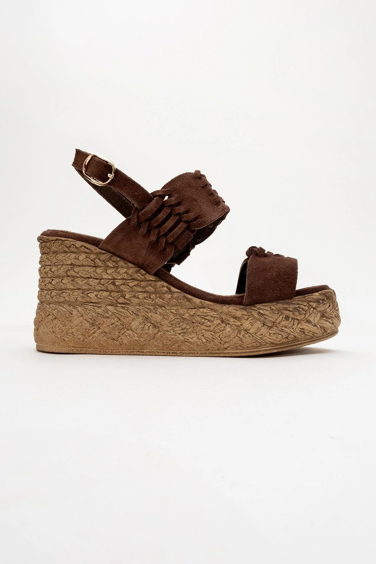 Olien - Brown Suede Leather Platform Espadrilles (Women) - Image 5