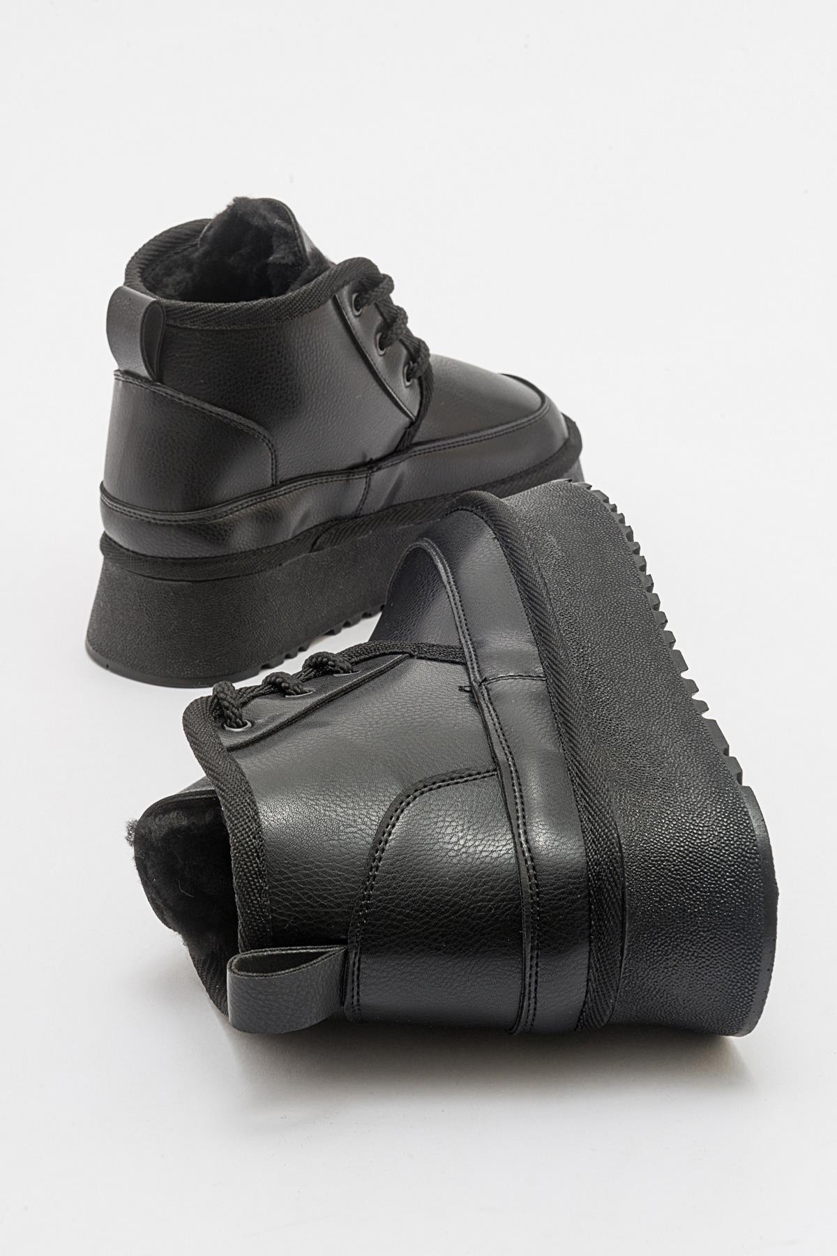 Ovela - Black Thick Sole Lace-Up Sport Boot (Women) - Image 4