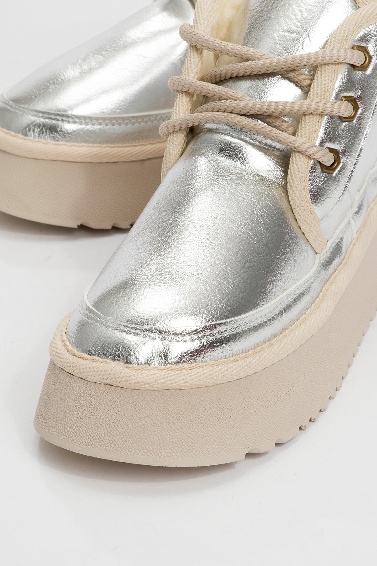 Ovela - Silver Chunky Sole Lace-Up Sport Boot (Women) - Image 3