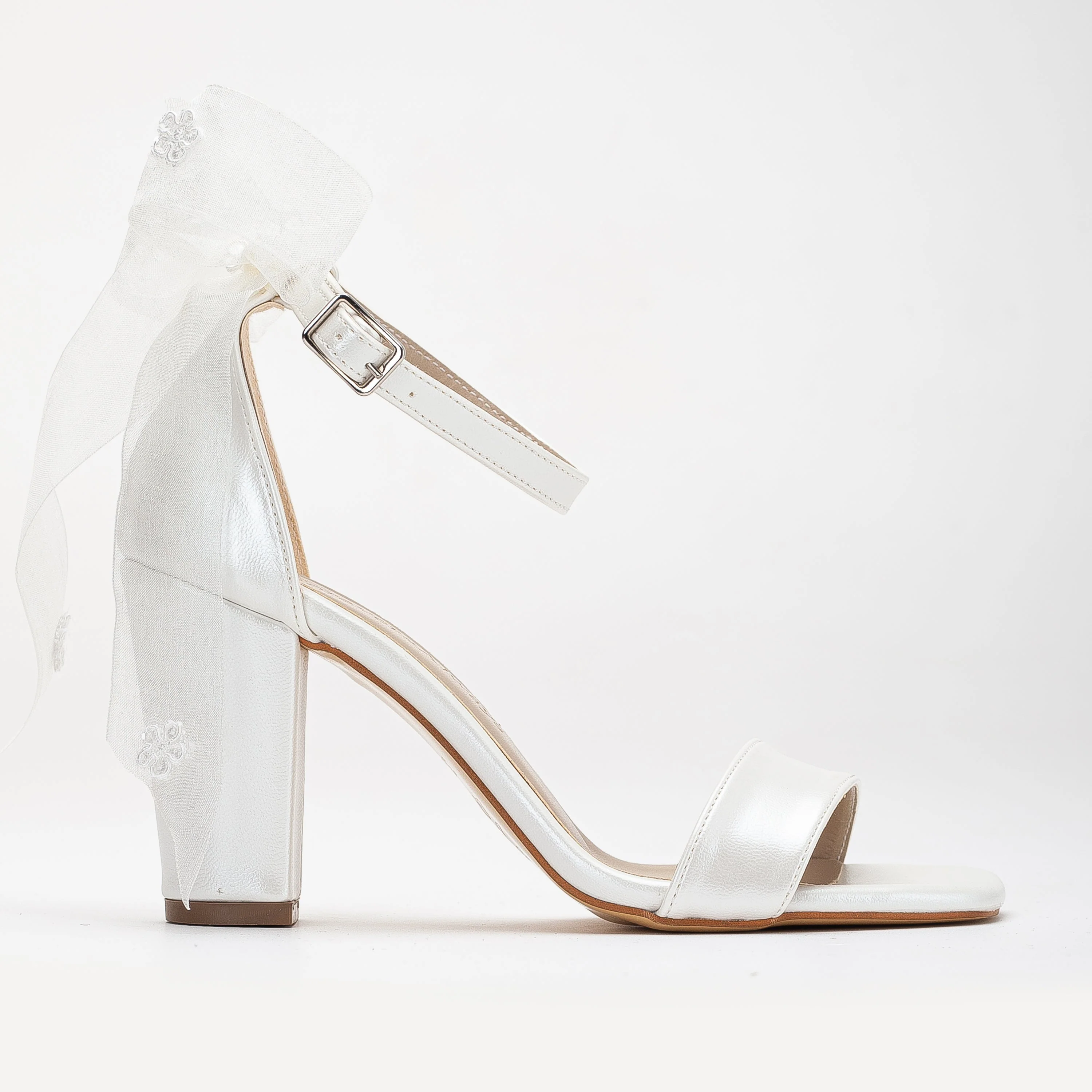 Rafaelle - Ivory Wedding Sandals with Ribbon - Image 5