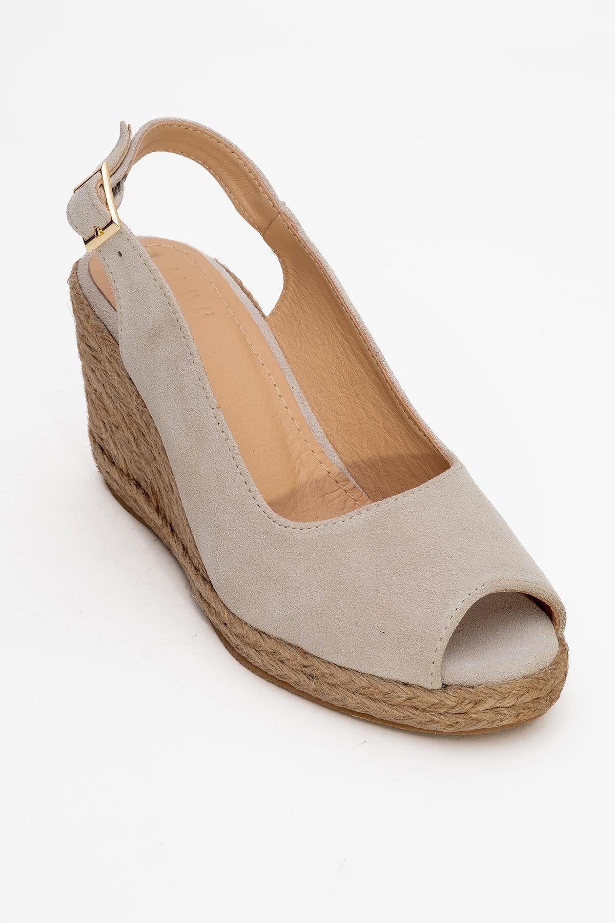 Ryan - Beige Suede Leather Espadrilles (Women) - Image 3