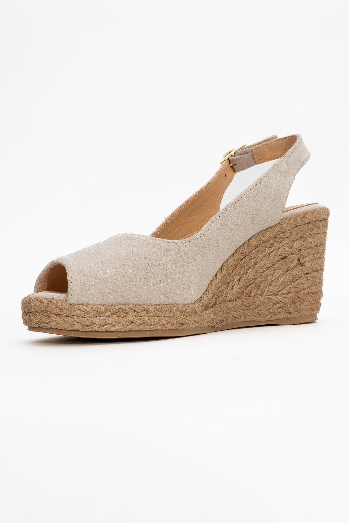 Ryan - Beige Suede Leather Espadrilles (Women) - Image 4