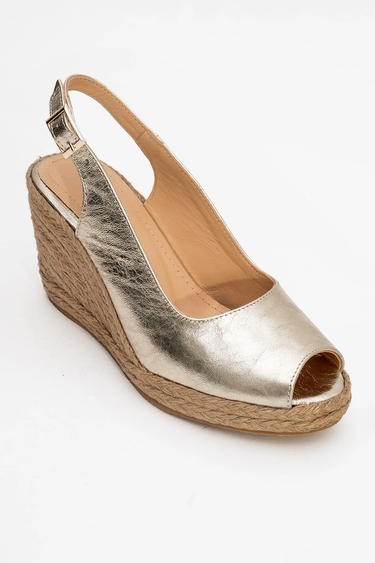 Ryan - Gold Leather Espadrilles (Women) - Image 3