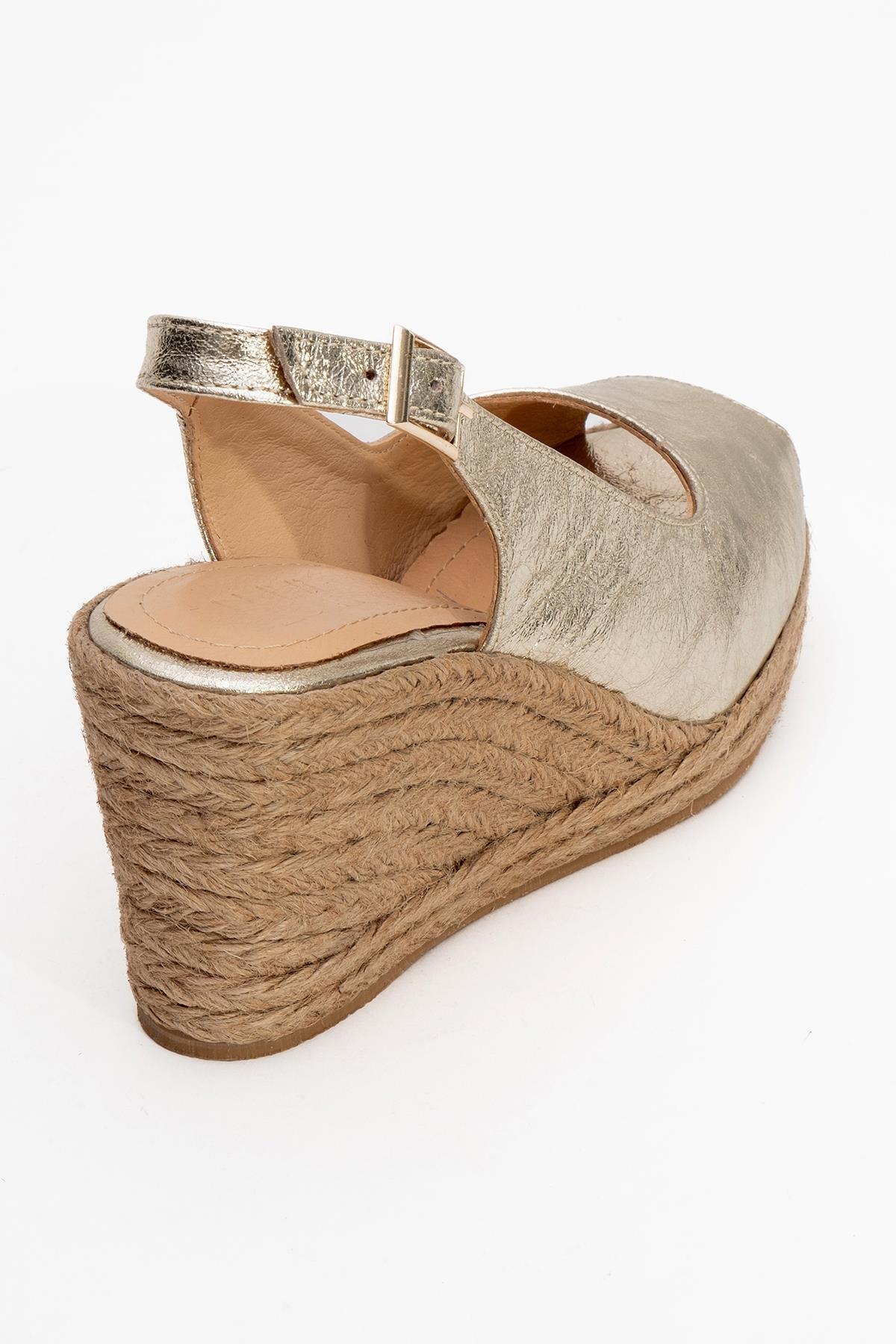Ryan - Gold Leather Espadrilles (Women) - Image 5