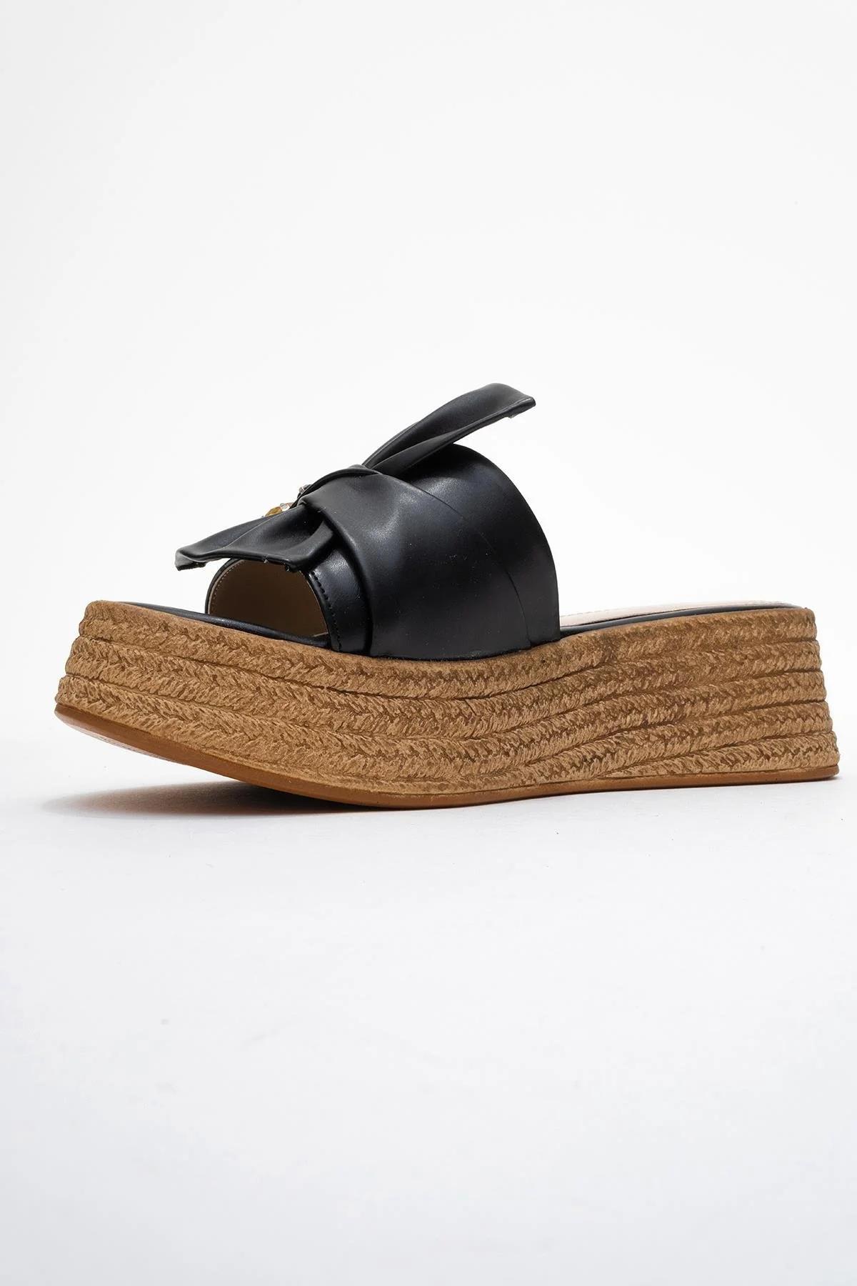 Shara Black Bow & Bee Buckle Platform Sandal (Women) - Image 4