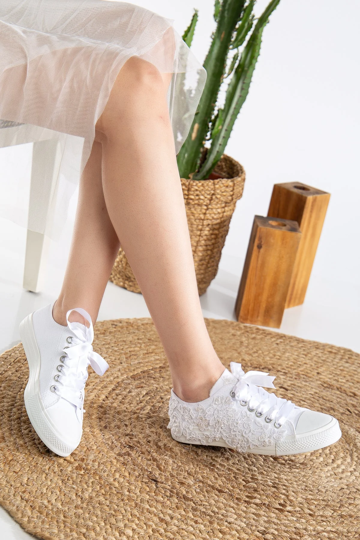 Shelby - White Low Wedding Sneakers - Image 4