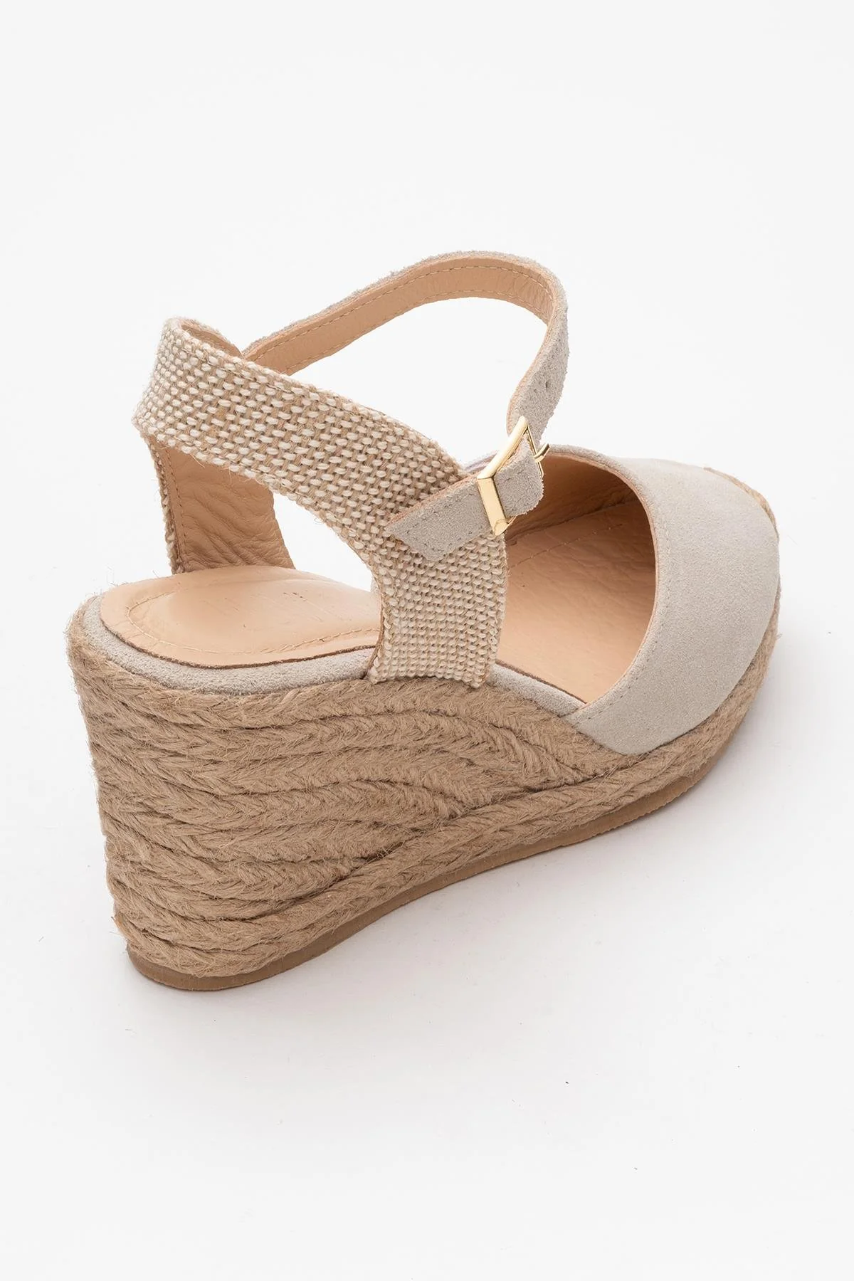 Sinta - Beige Suede Leather Platform Espadrille (Women) - Image 5