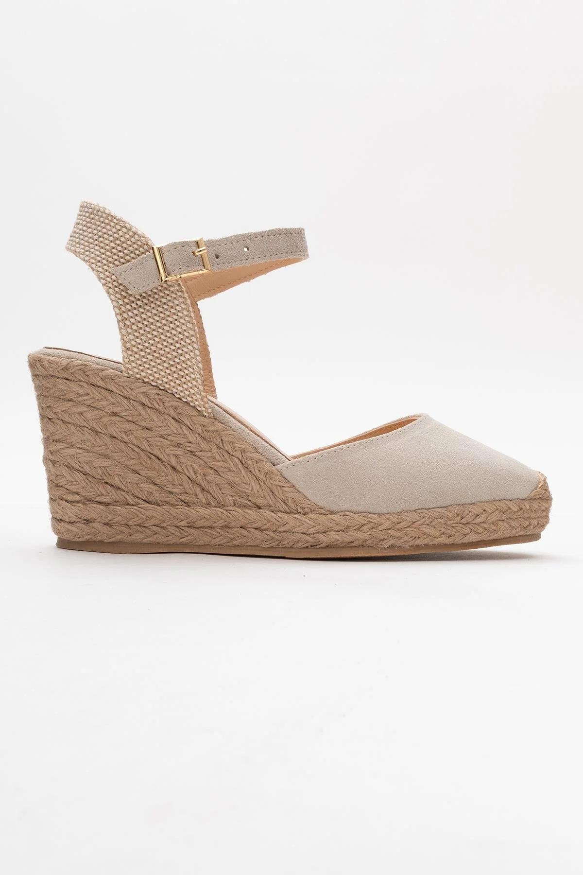 Sinta - Beige Suede Leather Platform Espadrille (Women) - Image 6