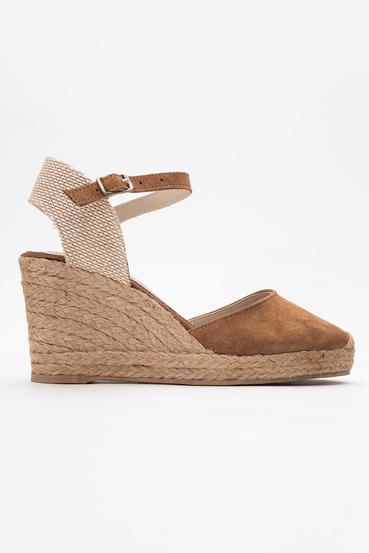 Sinta - Cognac Brown Suede Leather Platform Espadrille (Women) - Image 5