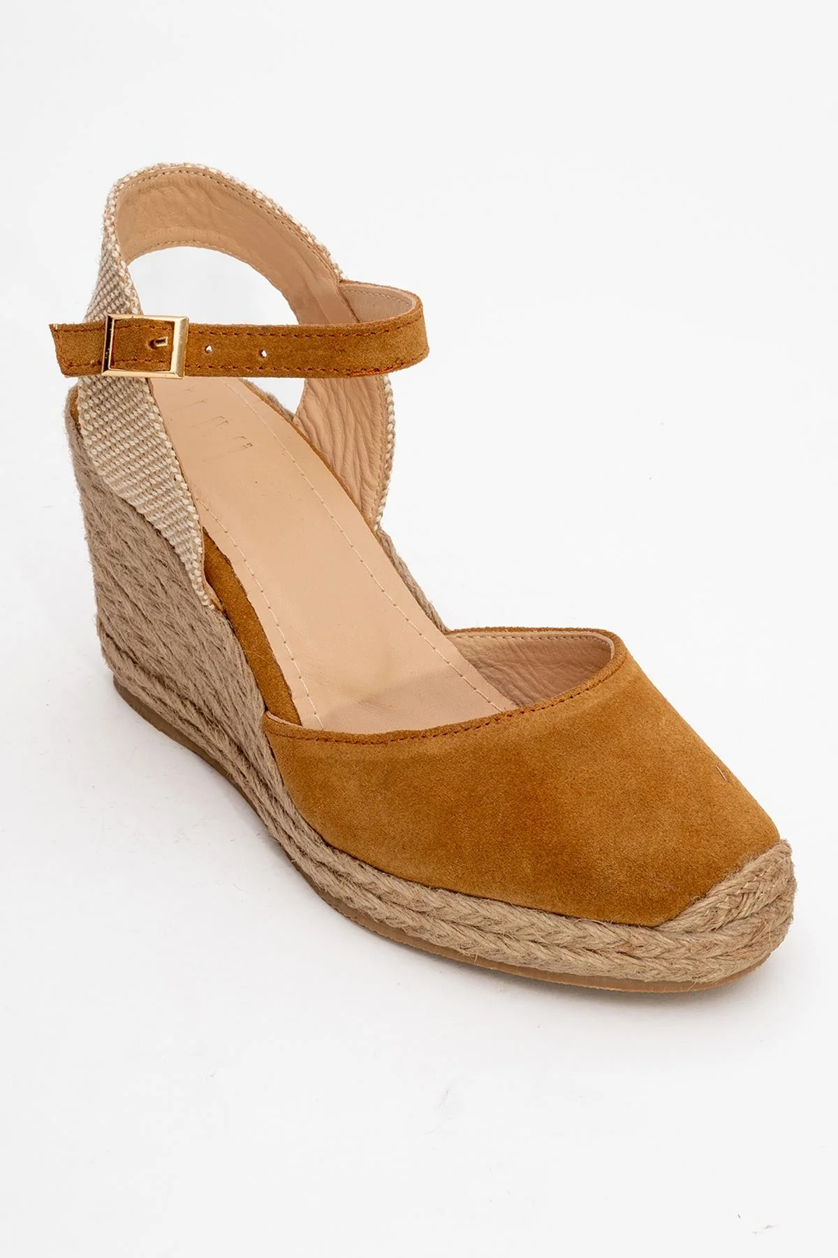 Sinta - Light Brown Suede Leather Platform Espadrille (Women) - Image 3