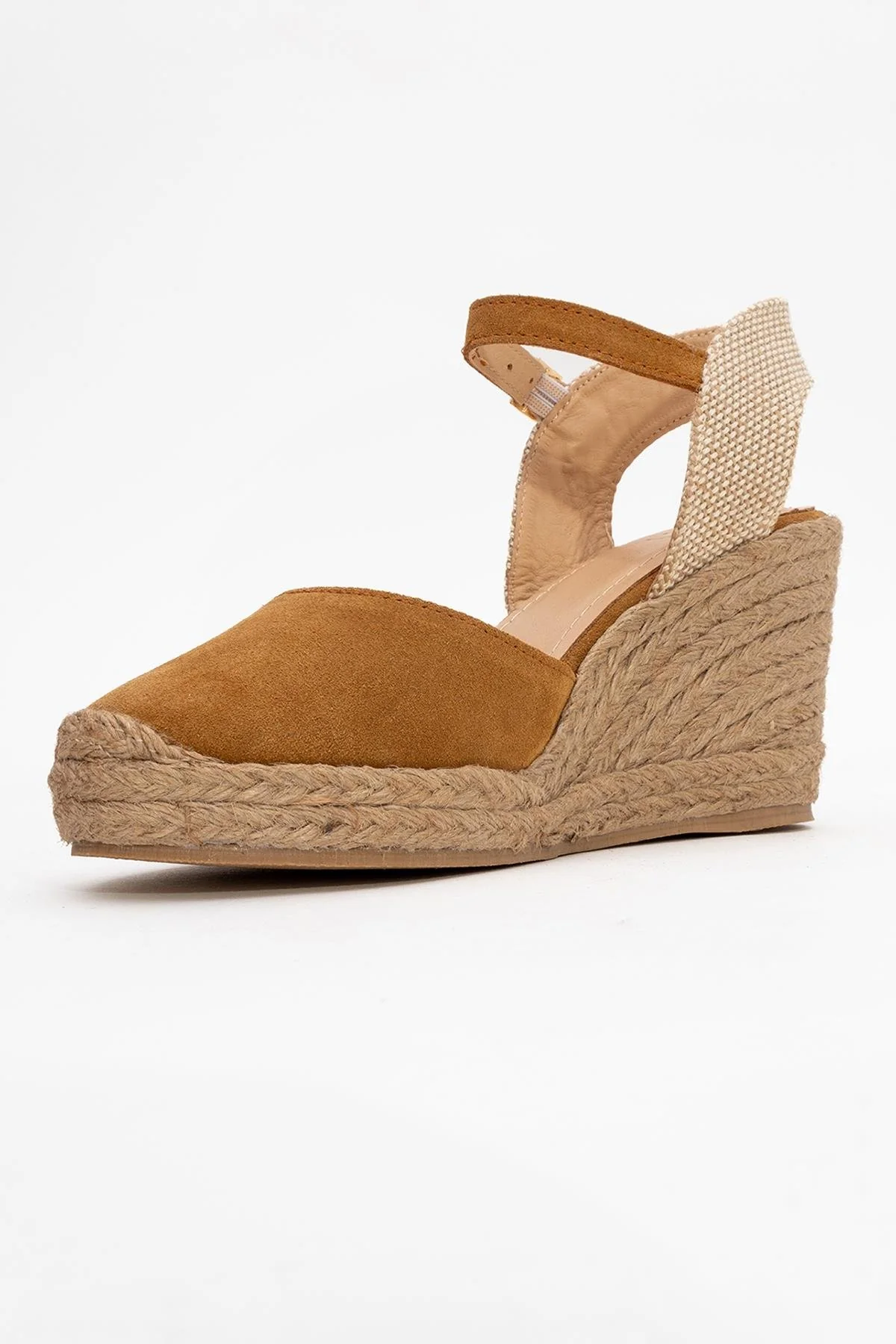 Sinta - Light Brown Suede Leather Platform Espadrille (Women) - Image 4