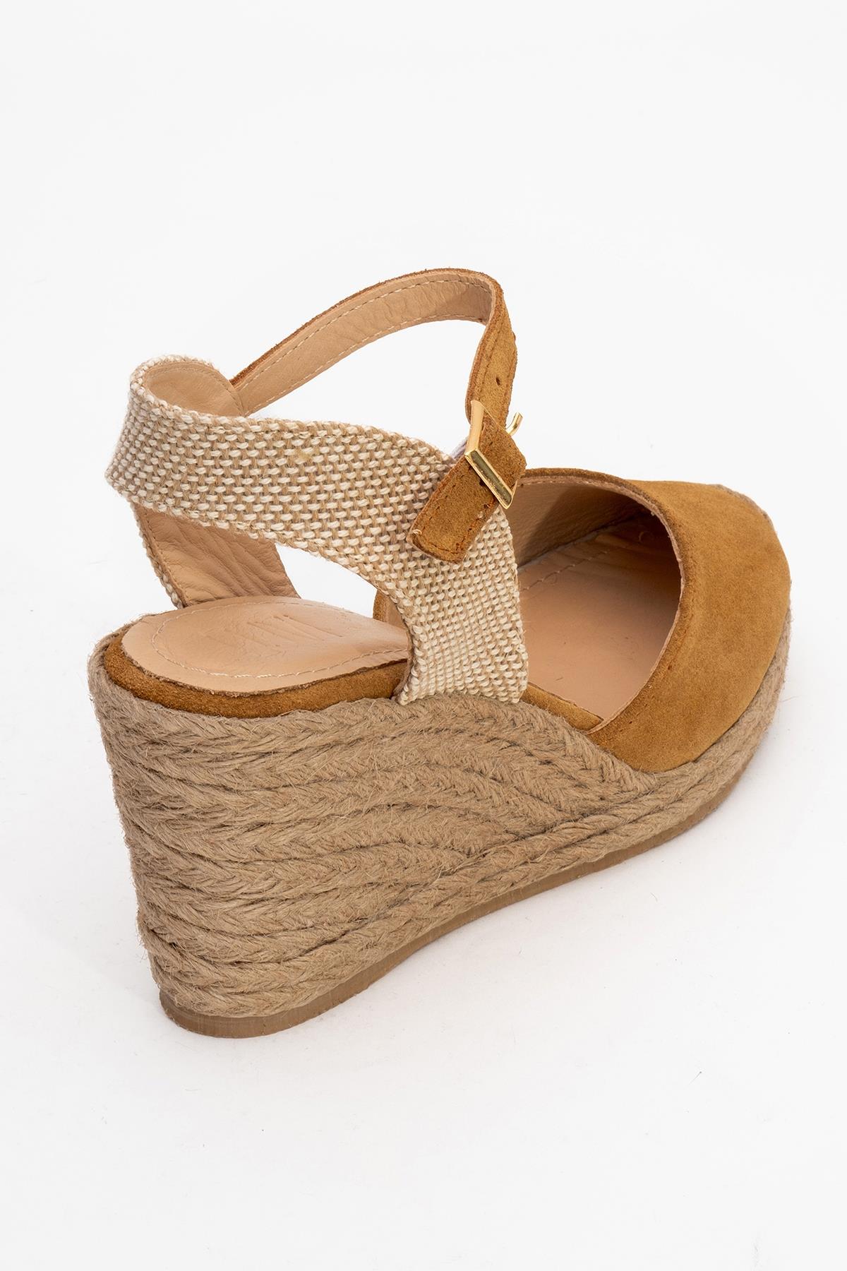 Sinta - Light Brown Suede Leather Platform Espadrille (Women) - Image 5