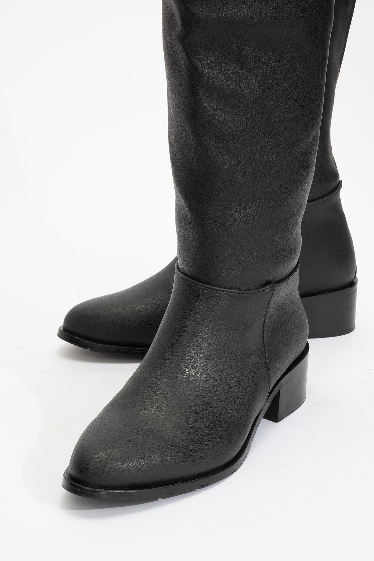 Svetlo - Black Back-Zip Knee-High Boot (Women) - Image 3