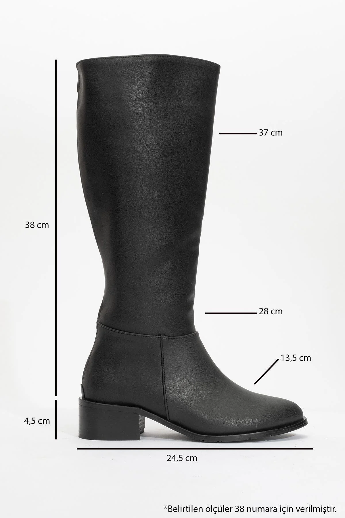 Svetlo - Black Back-Zip Knee-High Boot (Women) - Image 4