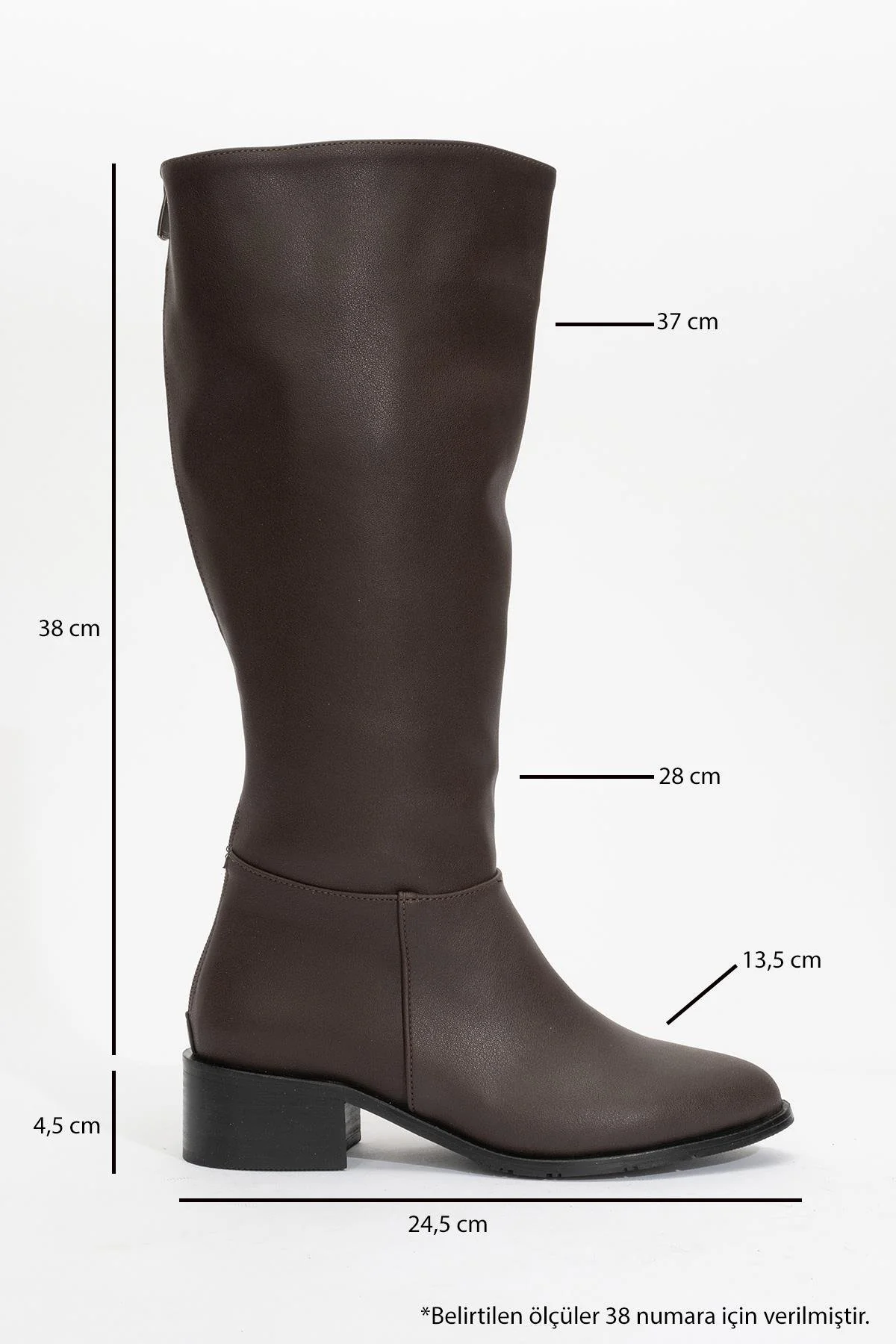 Svetlo - Brown Back-Zip Knee-High Boot (Women) - Image 4