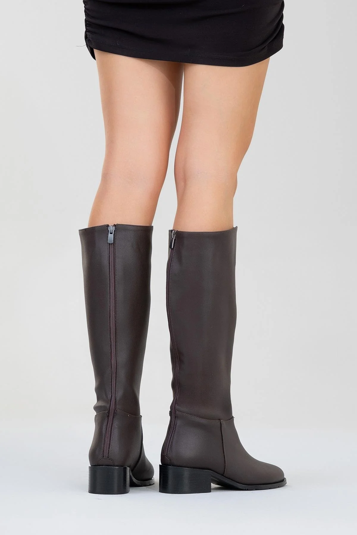 Svetlo - Brown Back-Zip Knee-High Boot (Women) - Image 6