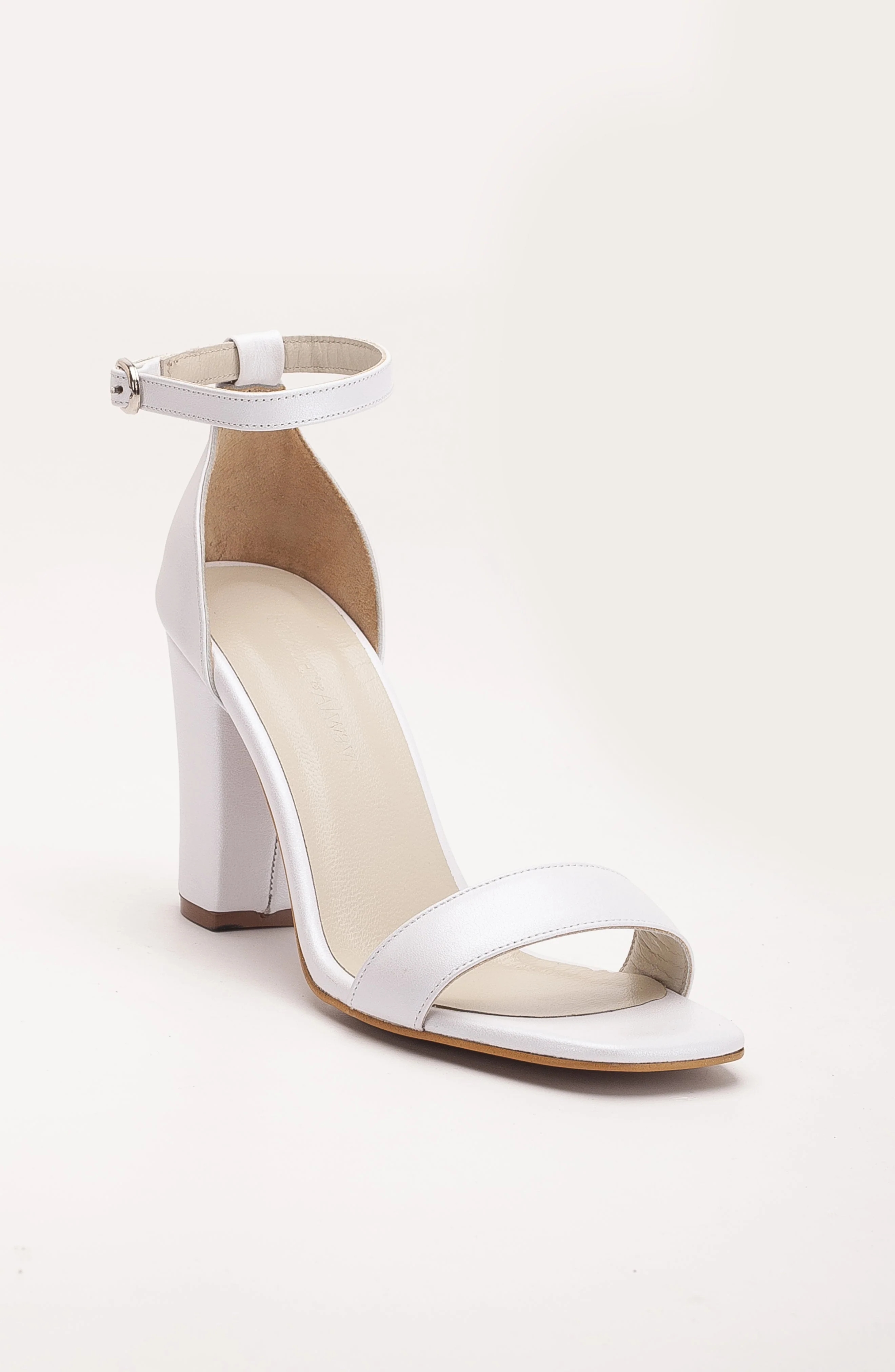 Taylor - Ivory Leather Wedding Sandals with Ribbon - Image 8