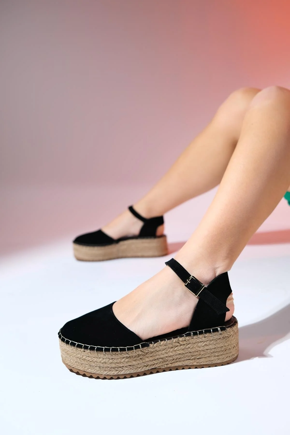 Viba - Black Suede Leather Espadrilles (Women) - Image 6
