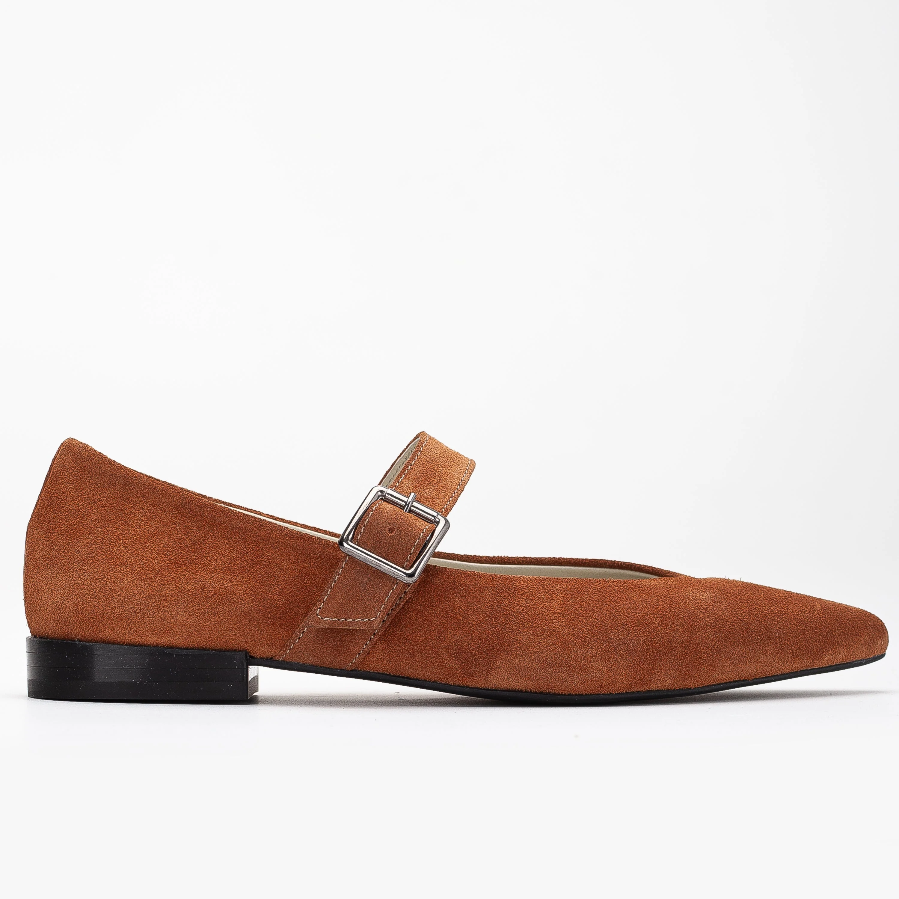 Willow - Cognac Brown Suede Leather Mary Jane Flats (Women) - Image 5